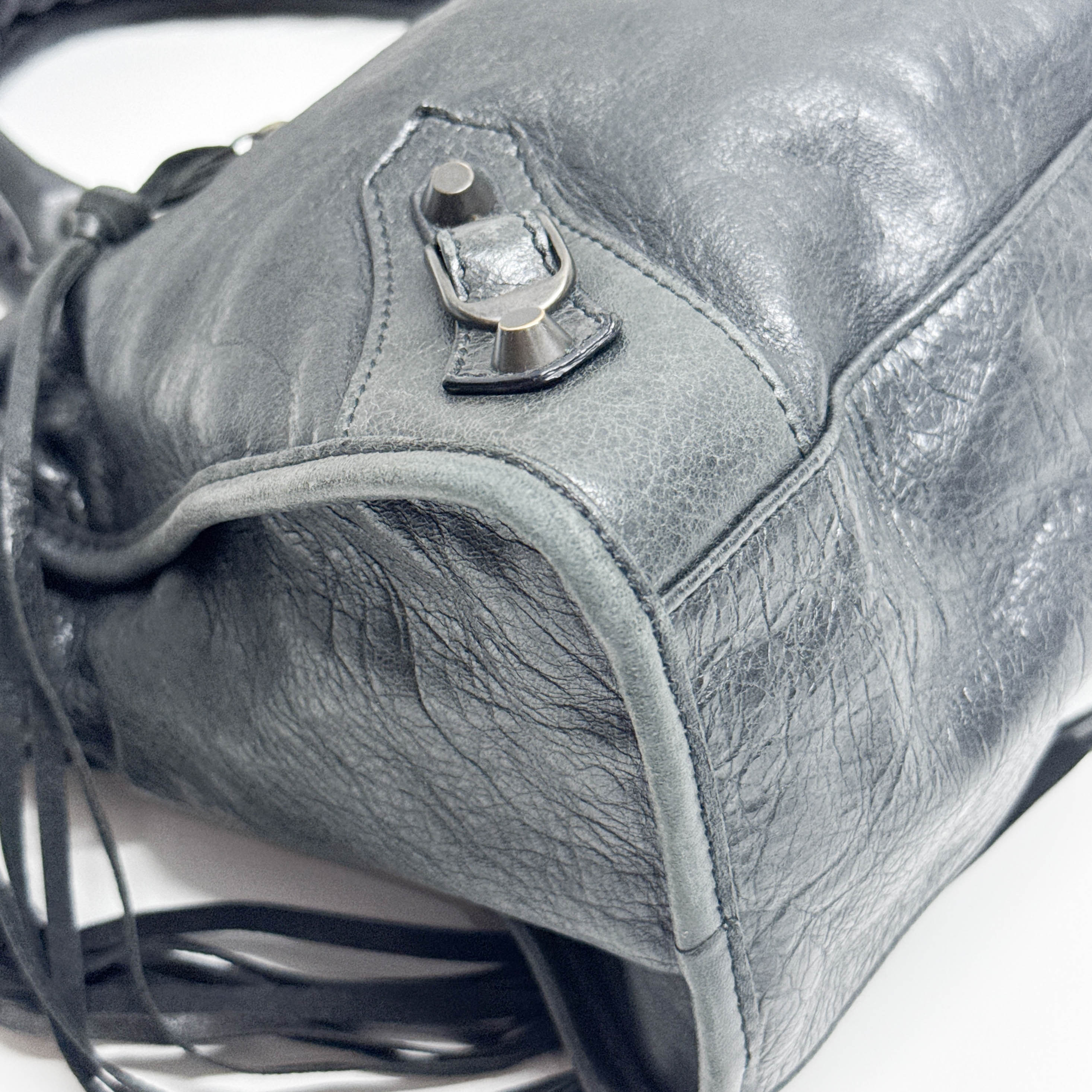 The City Black Calfskin Leather Two Way Bag