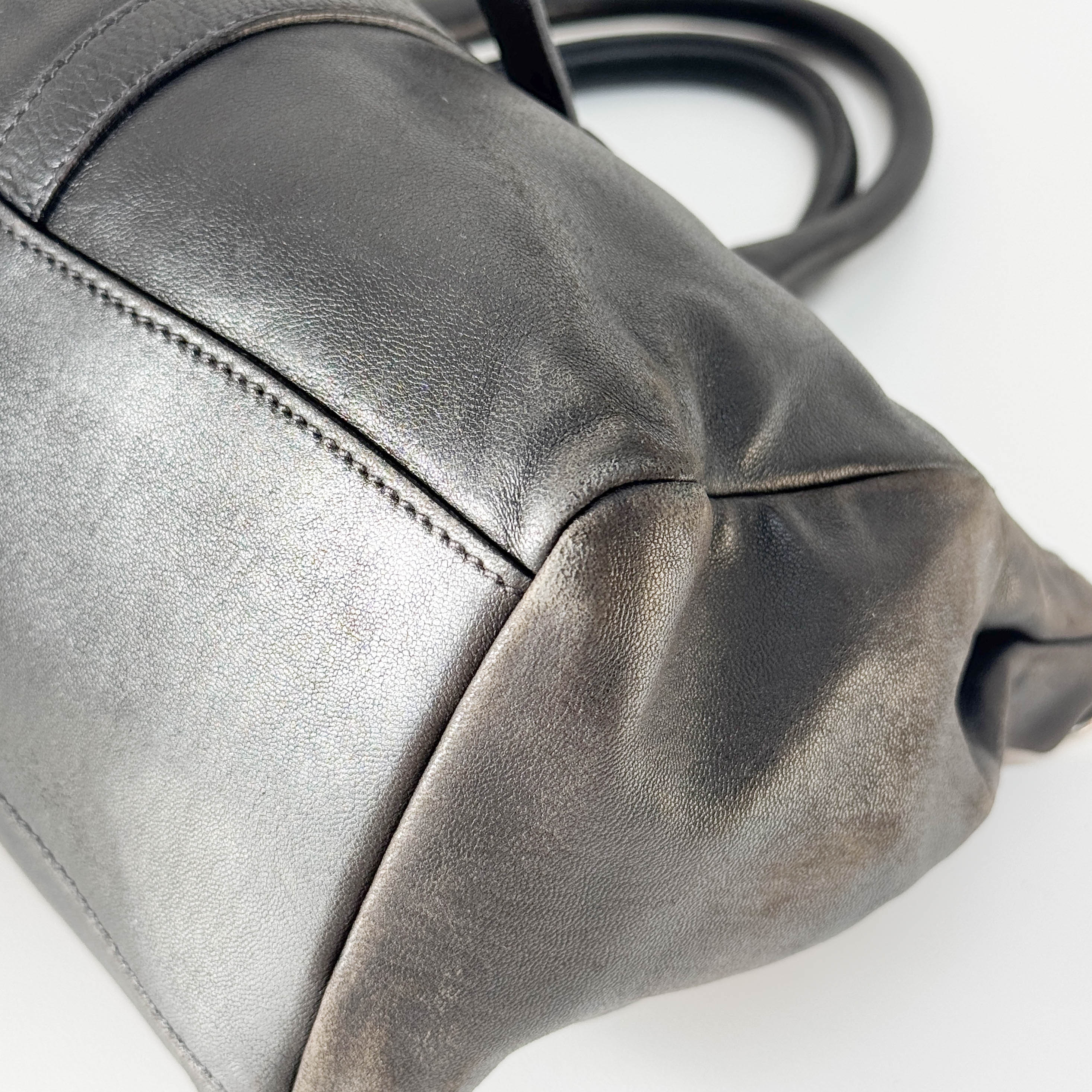 Vintage Black Leather Hand Bag
