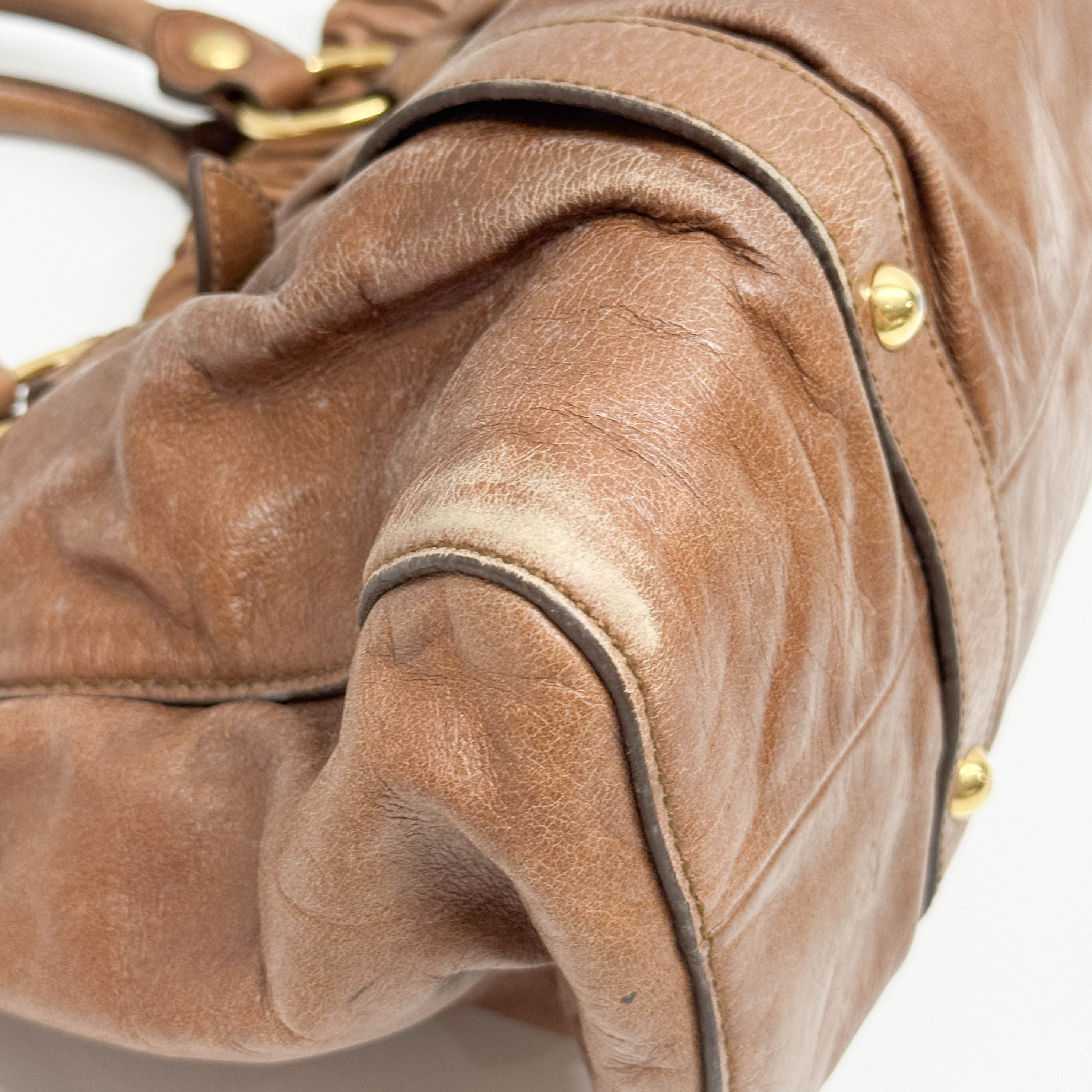 Vitello Bauletto Brown Leather Two Way Bag