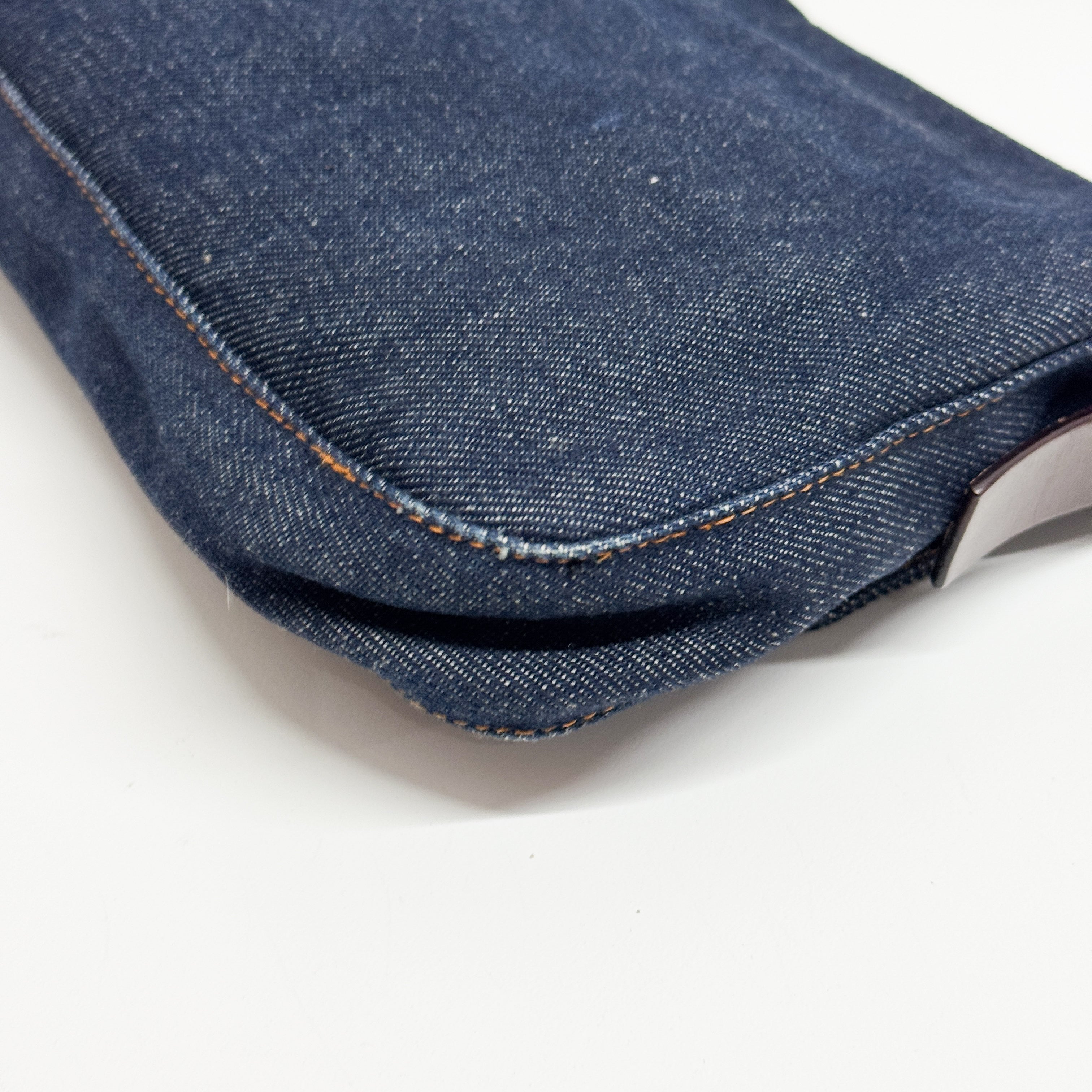 Baguette Blue Denim Shoulder Bag