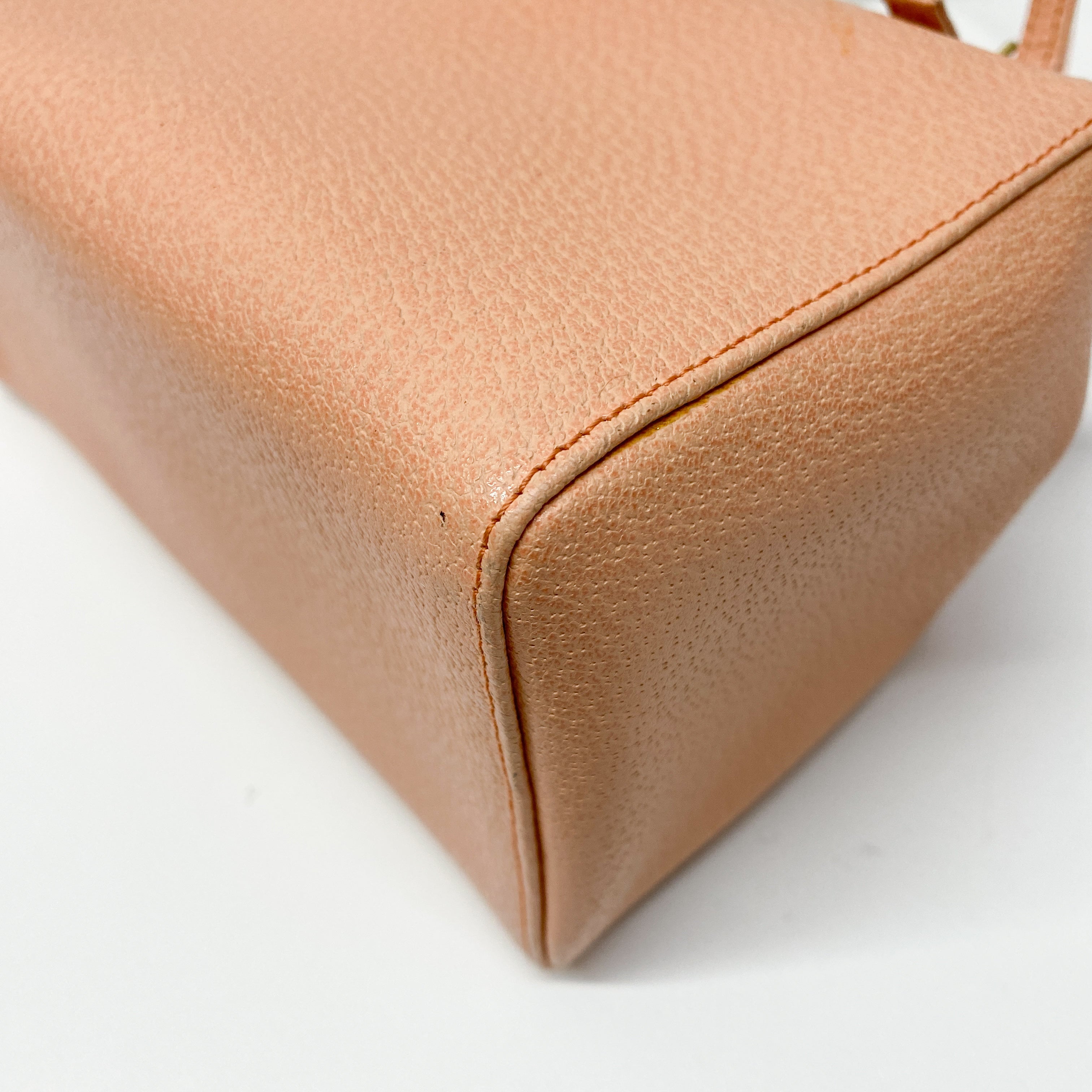 Mamma Baguette Peach Leather Box Bag