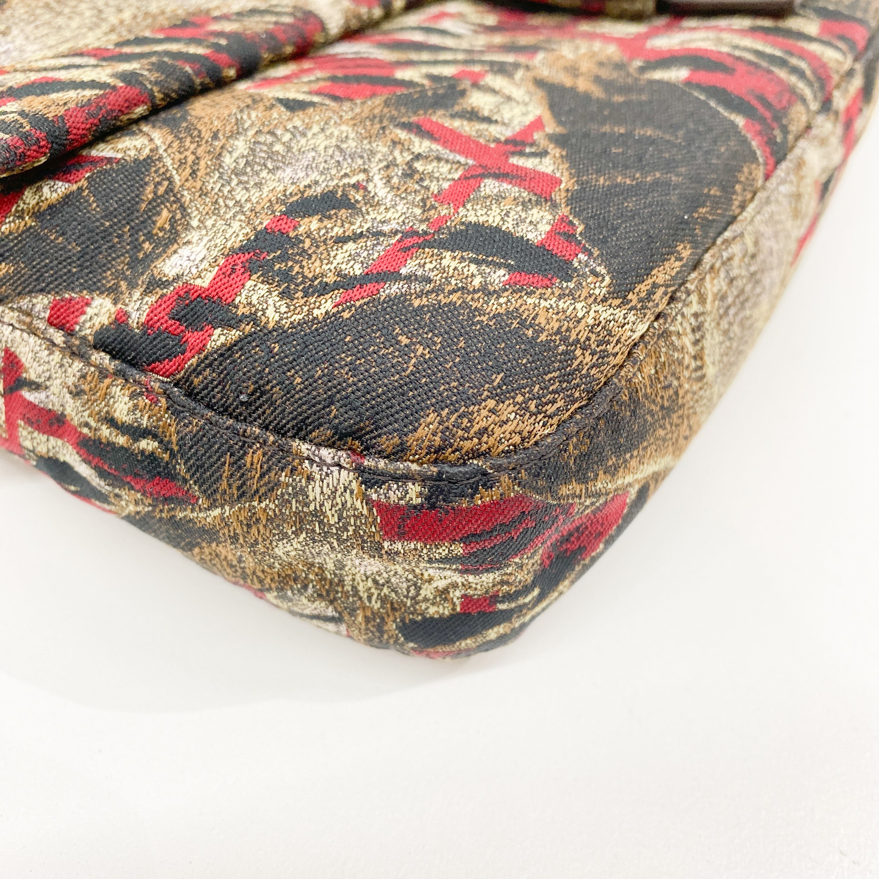 Baguette Multi-color Canvas Shoulder Bag