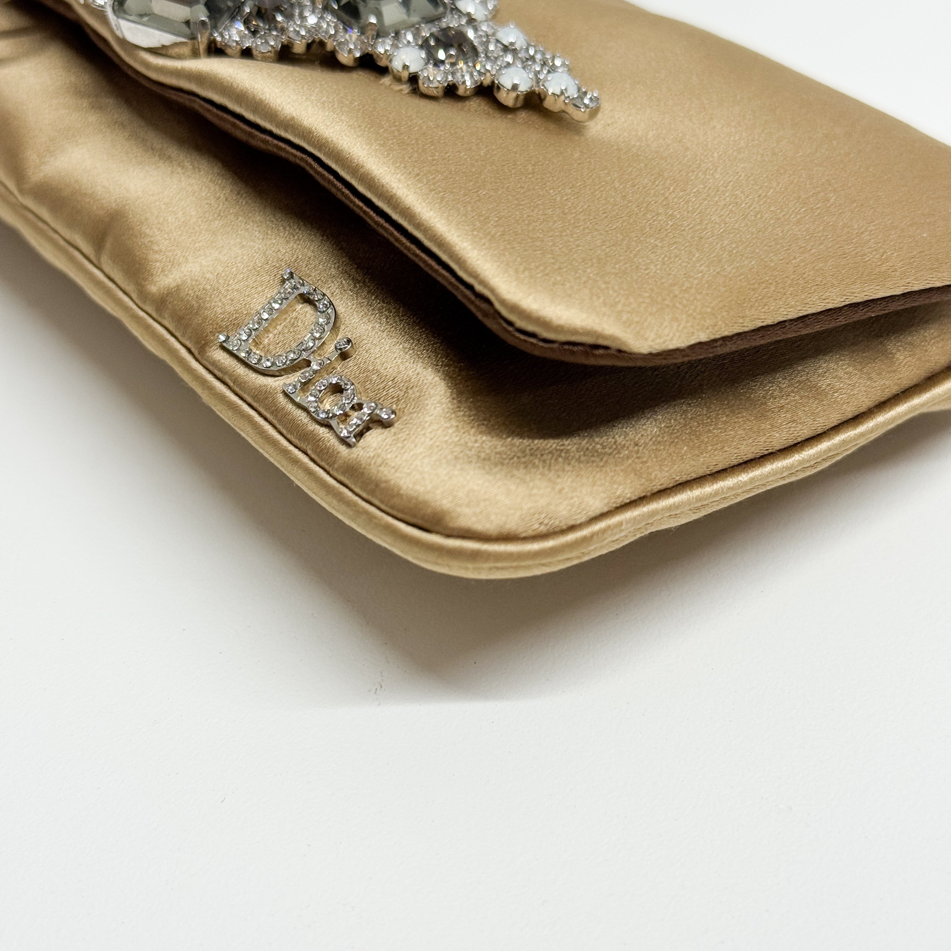 Gold Satin Clutch/Crossbody Bag