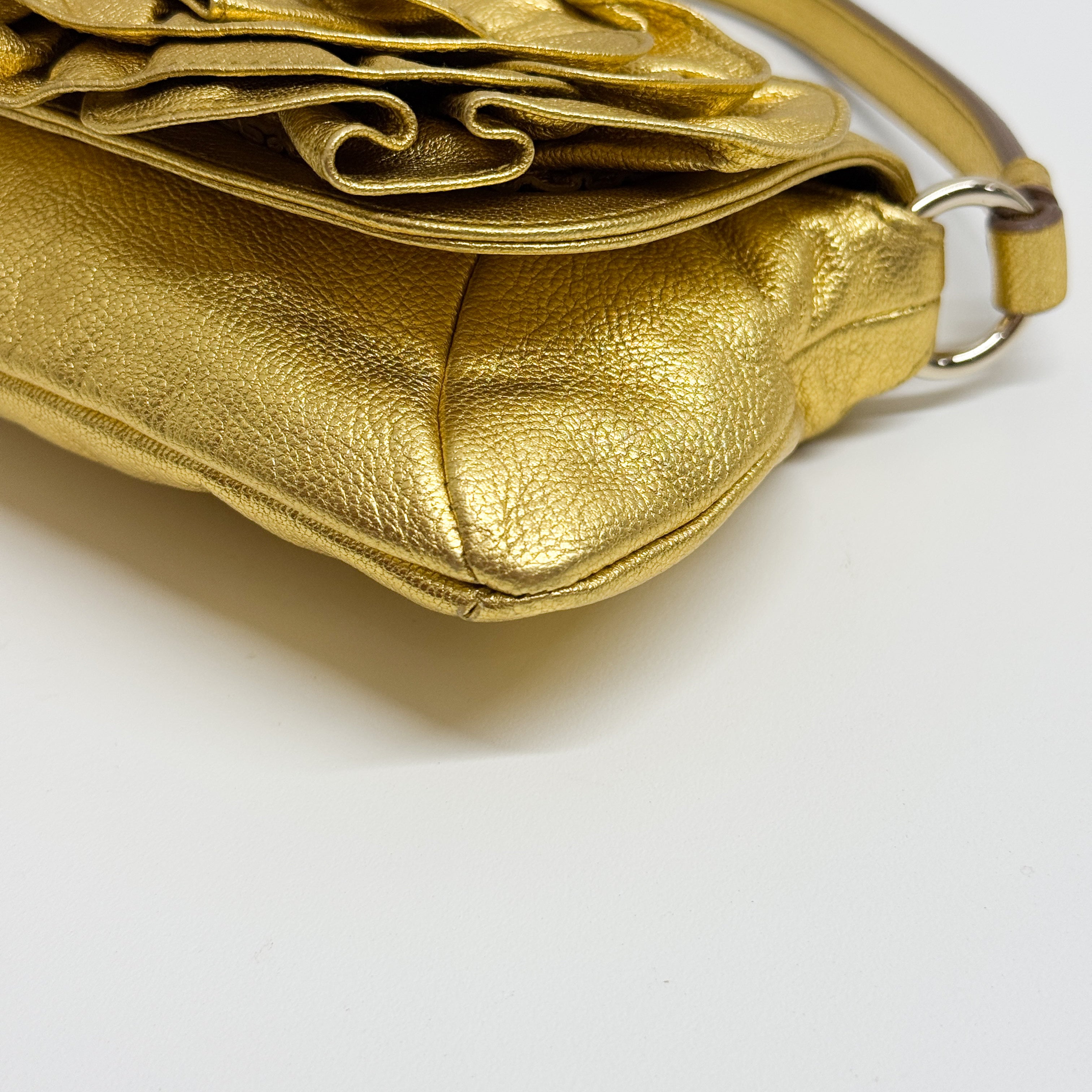 Vintage Mini Gold Leather Hand Bag