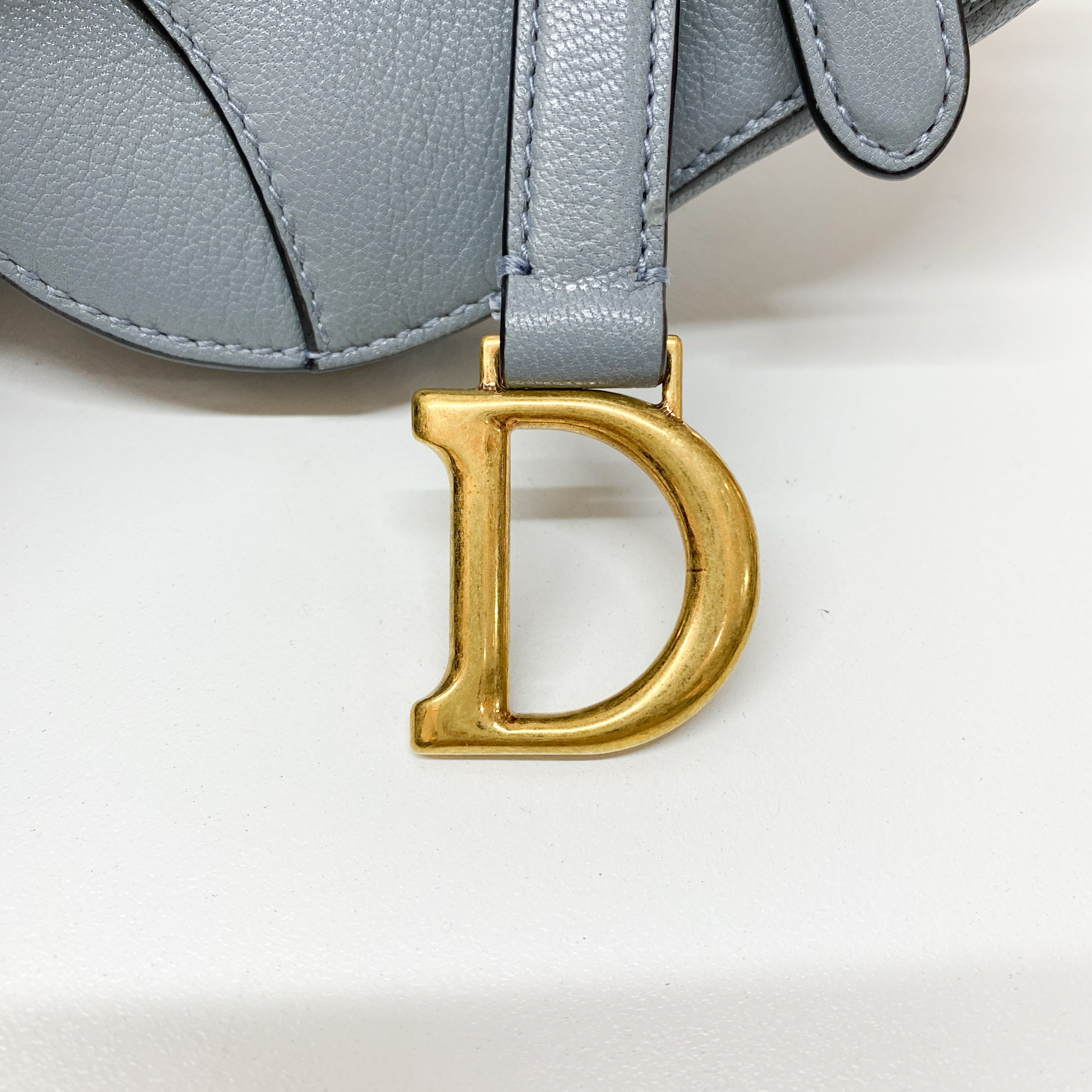 Mini Saddle Blue Leather Hand Bag