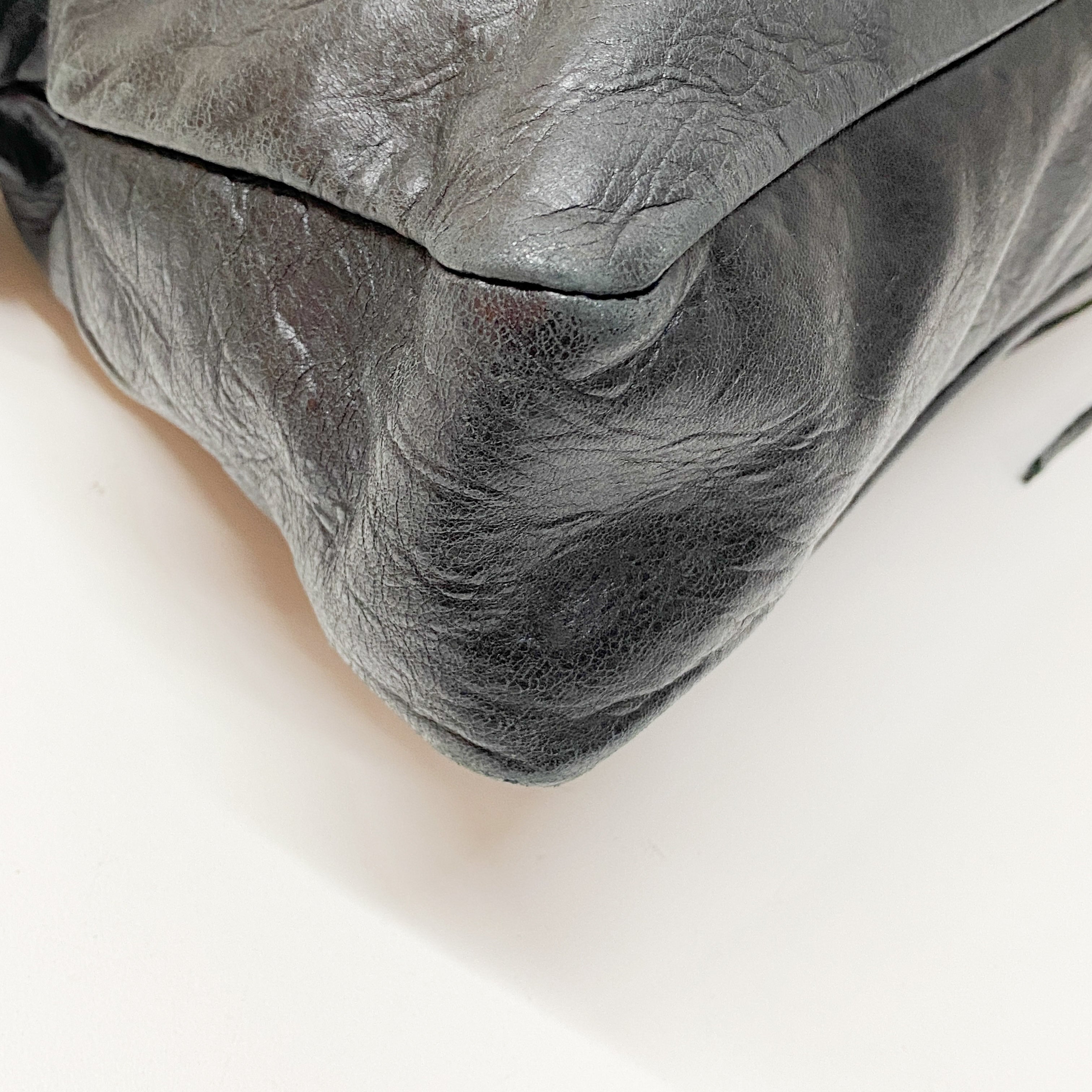 The Town Black Leather Two Way Bag