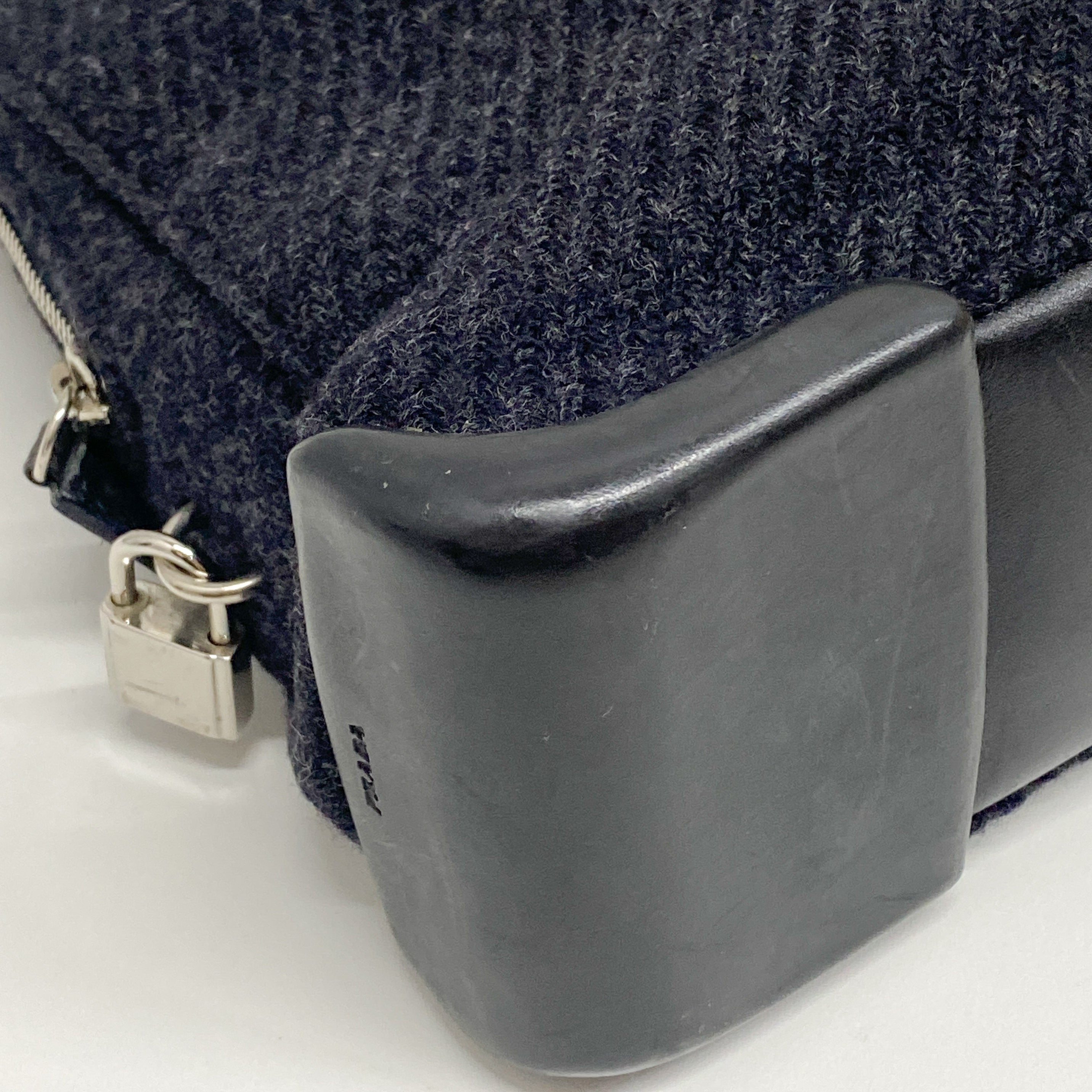 Vintage Black Wool Shoulder Bag