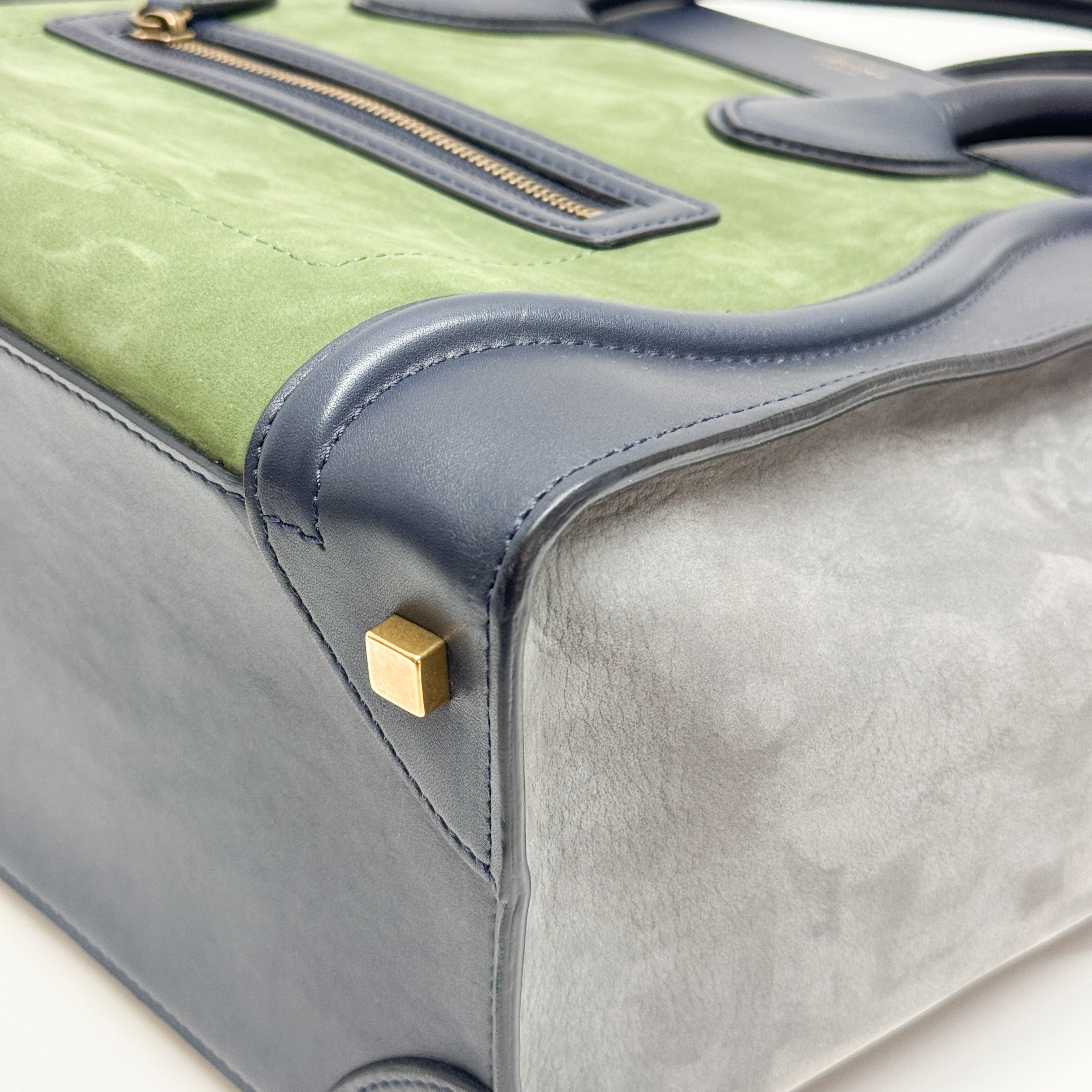 Luggage Micro Multicolored Suede Hand Bag