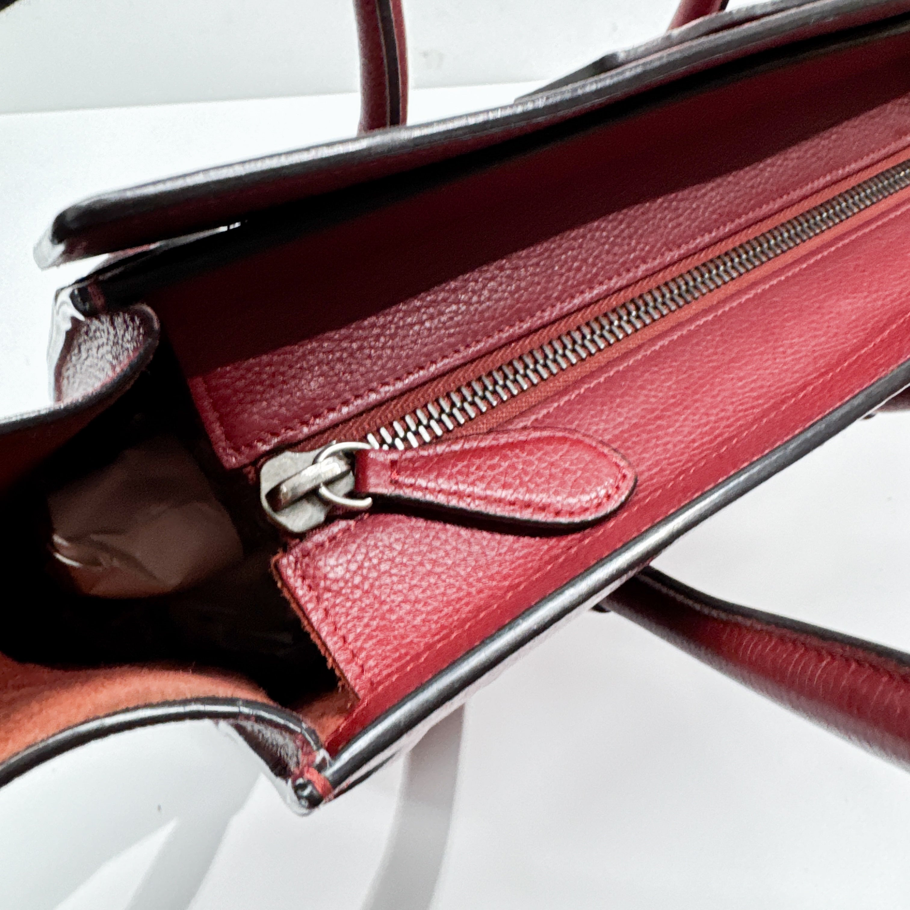 Vintage Red Leather Hand Bag