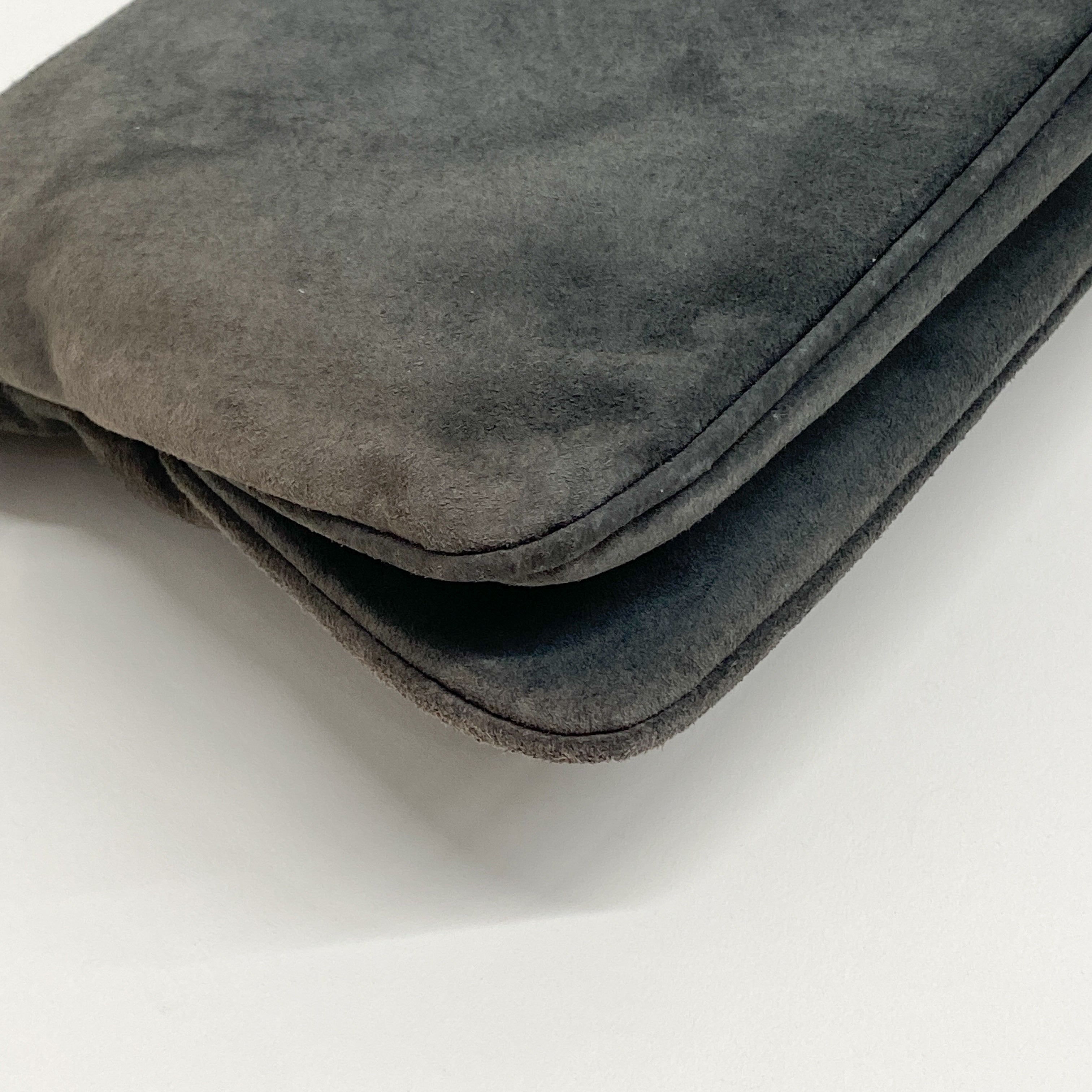 Vintage Grey Suede Shoulder Bag