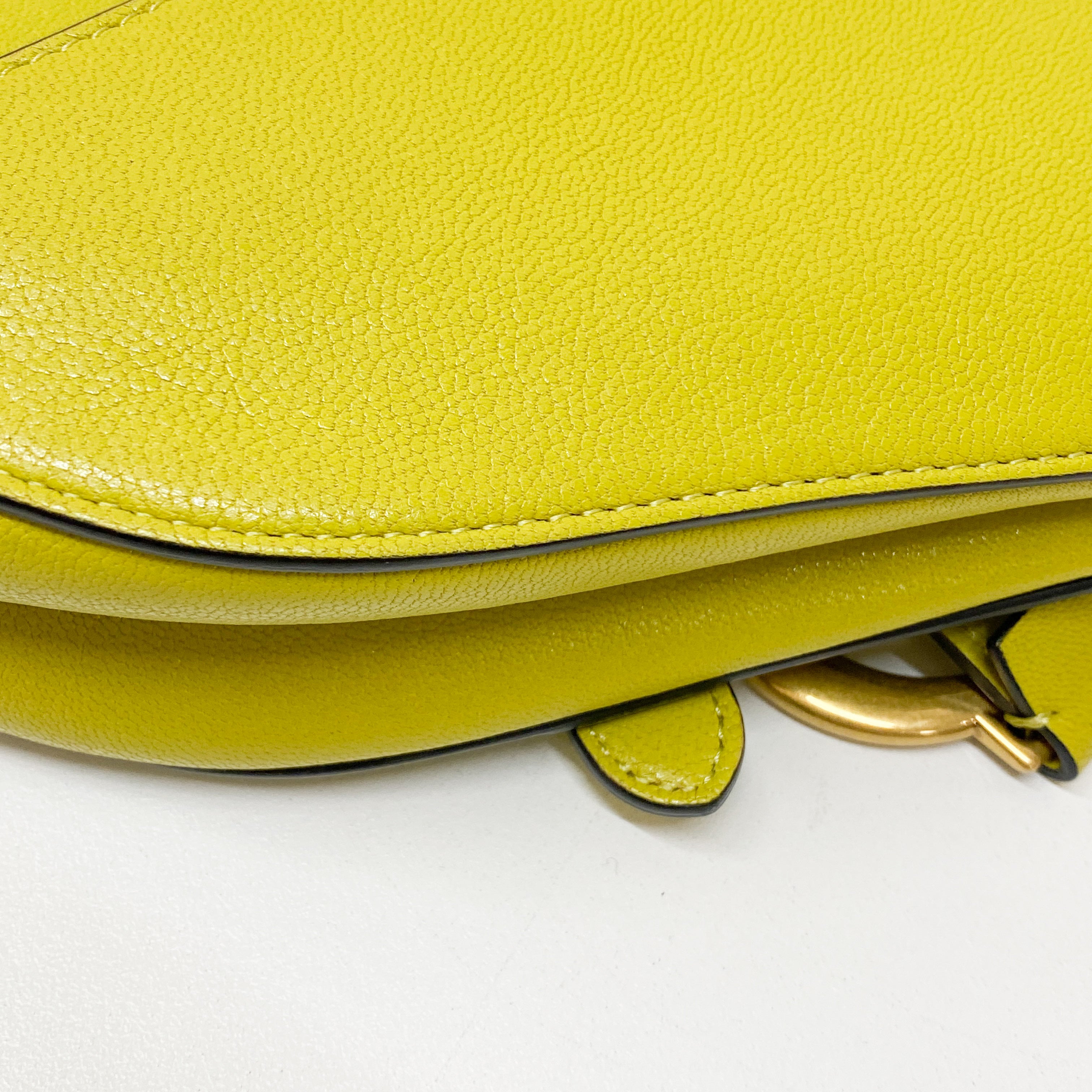 Saddle Green Leather Hand Bag