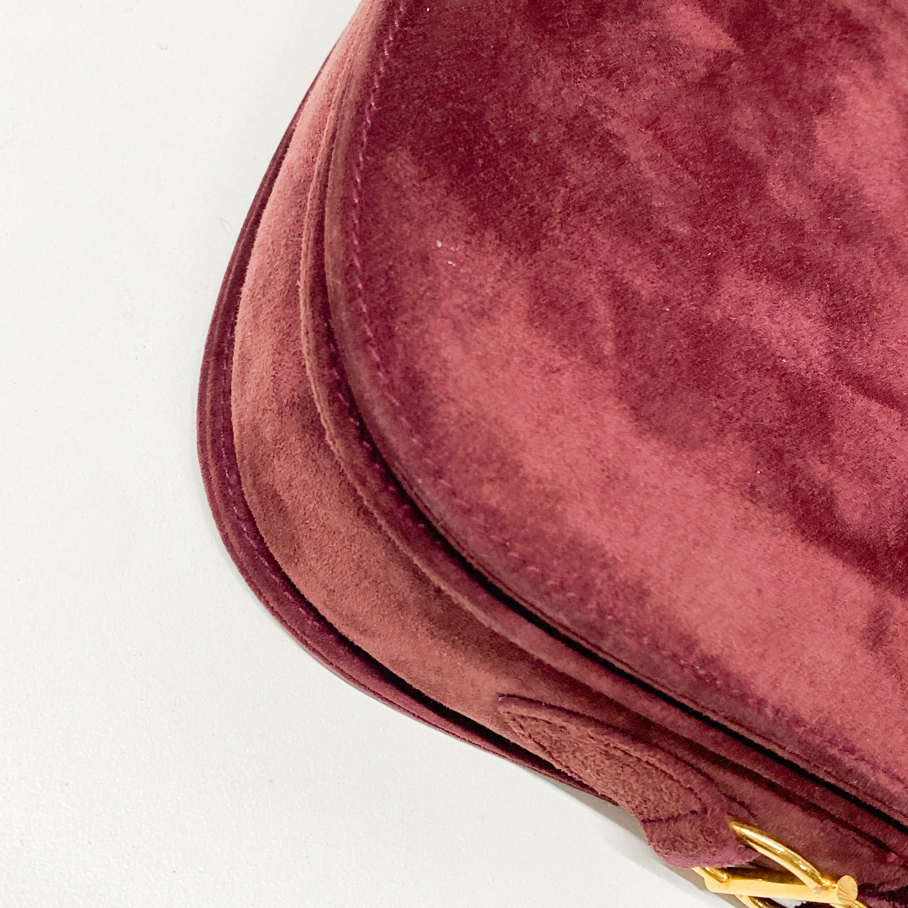 Red Suede Shoulder Bag