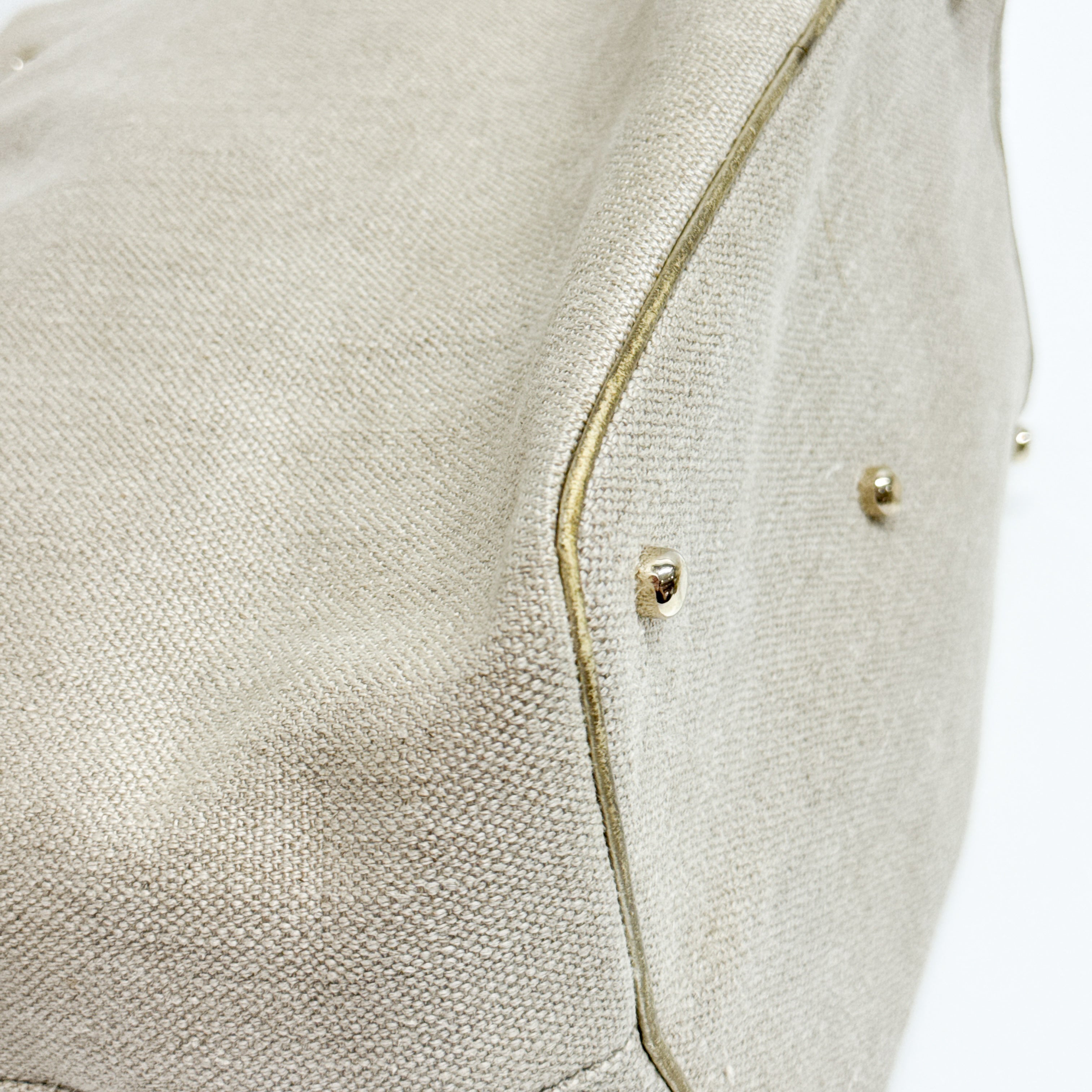 Beige Cotton Crossbody Bag