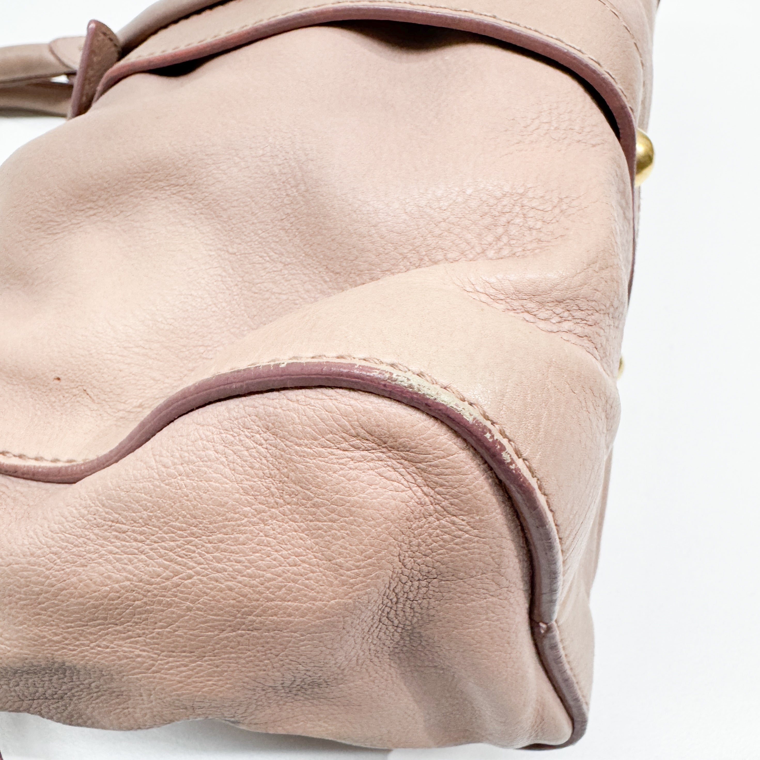 Vitello Pink Leather Two Way Bag