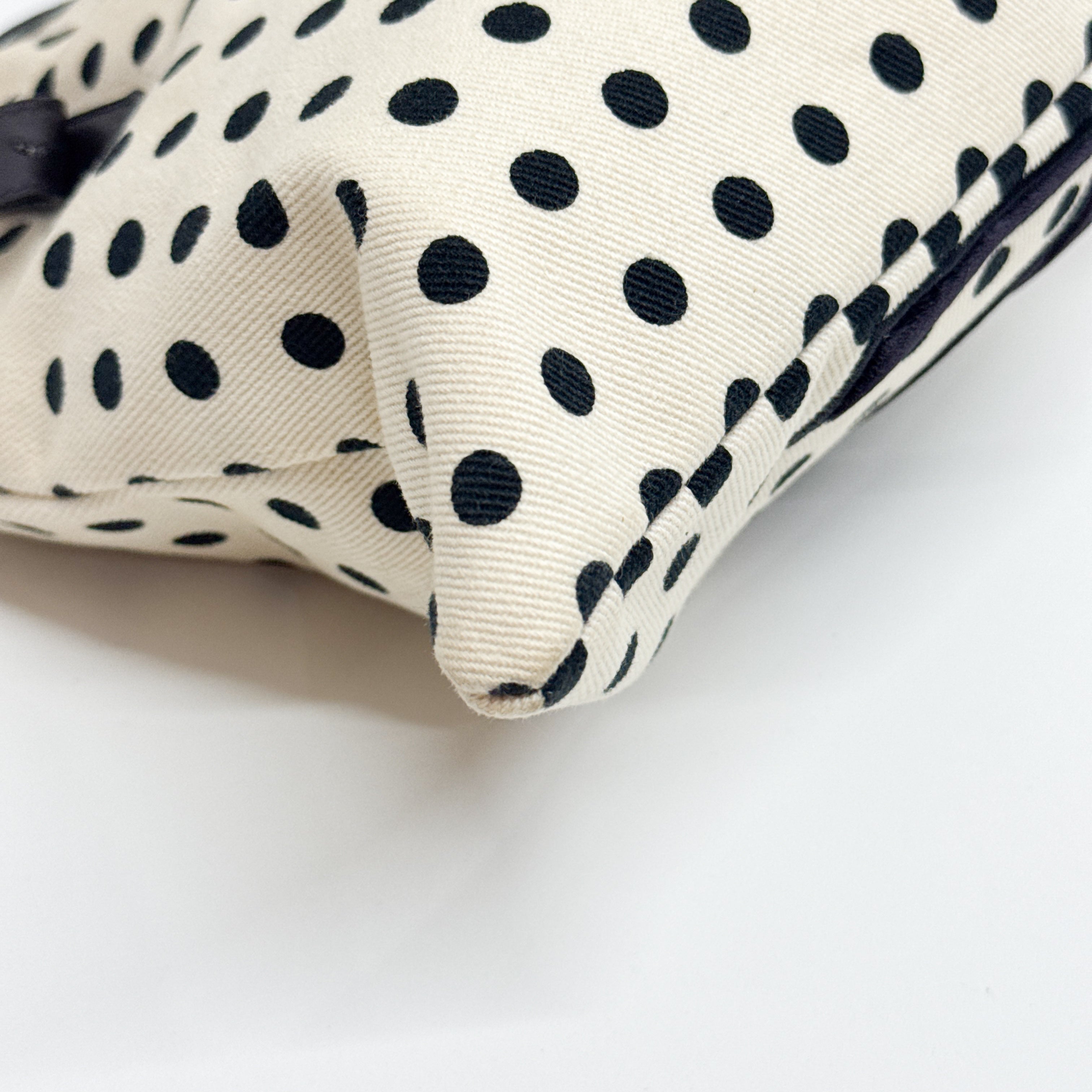 Blue Dotted White Cotton Tote Bag