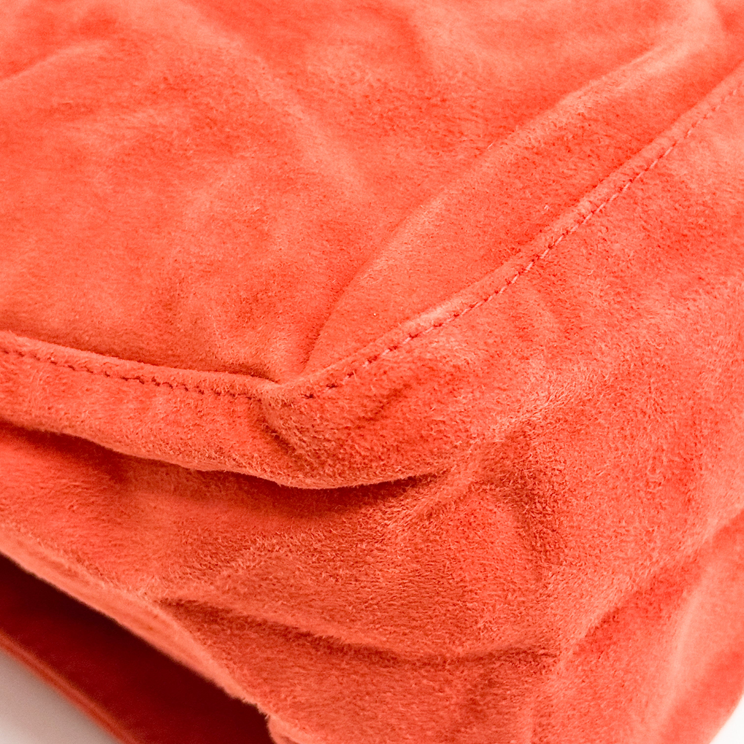 Mamma Baguette Orange Suede Shoulder Bag