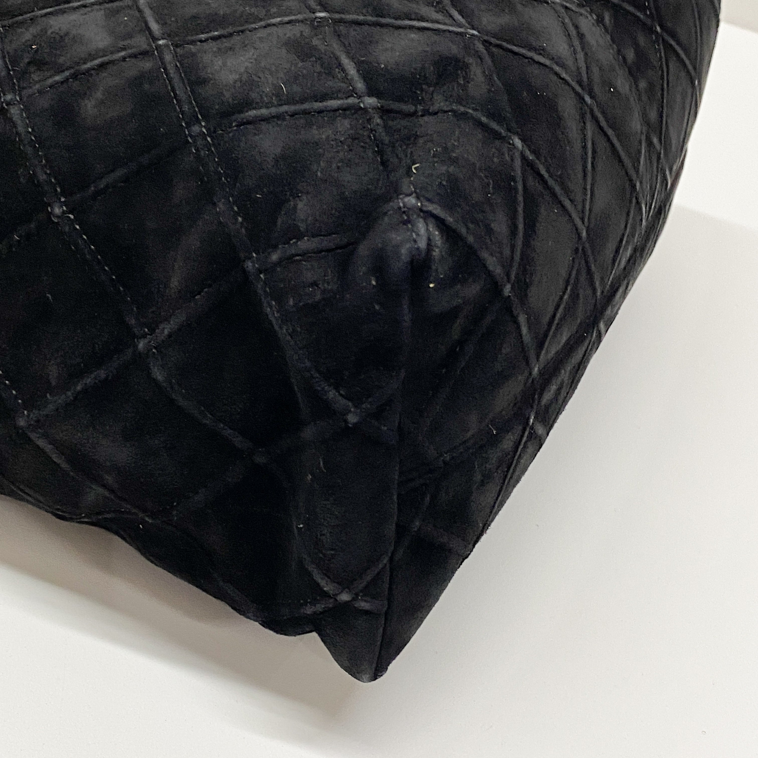 Metalesse Black Suede Hobo Shoulder Bag