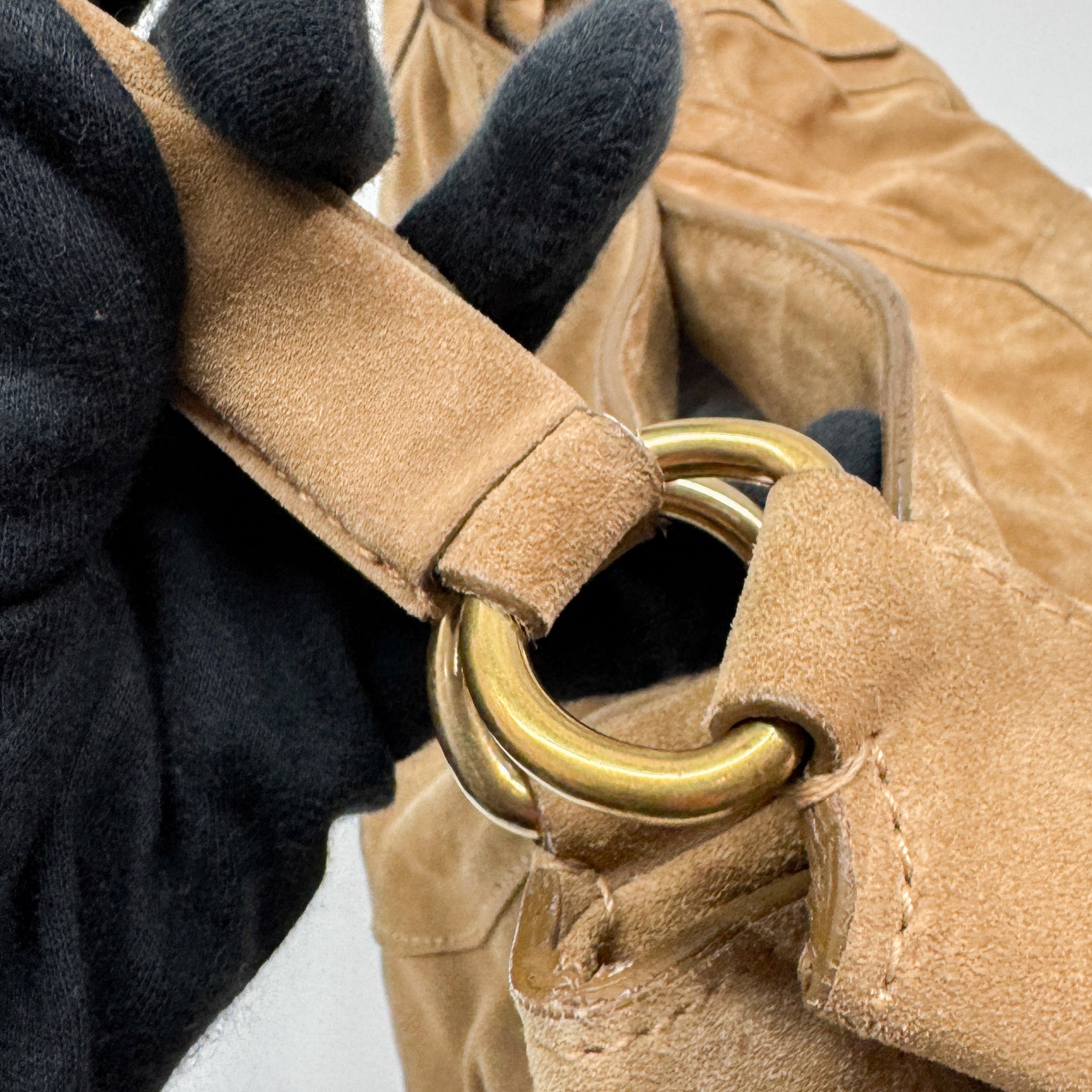 Vintage Brown Suede Shoulder Bag