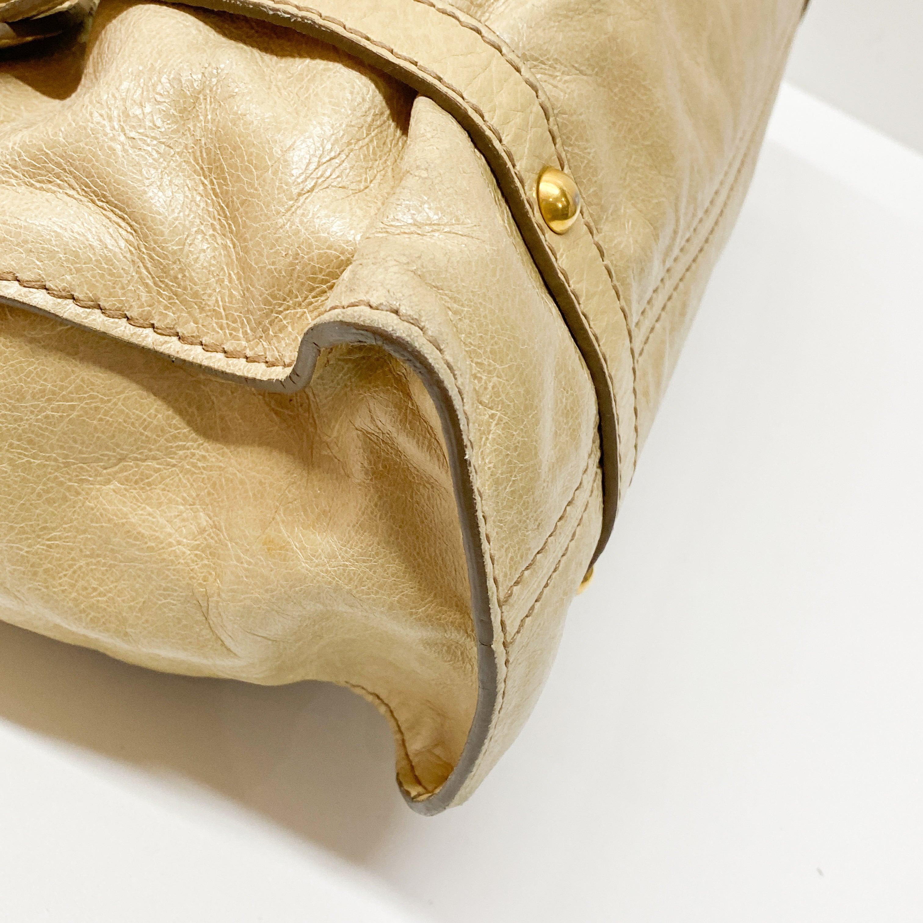 Vintage Yellow Leather Shoulder Bag