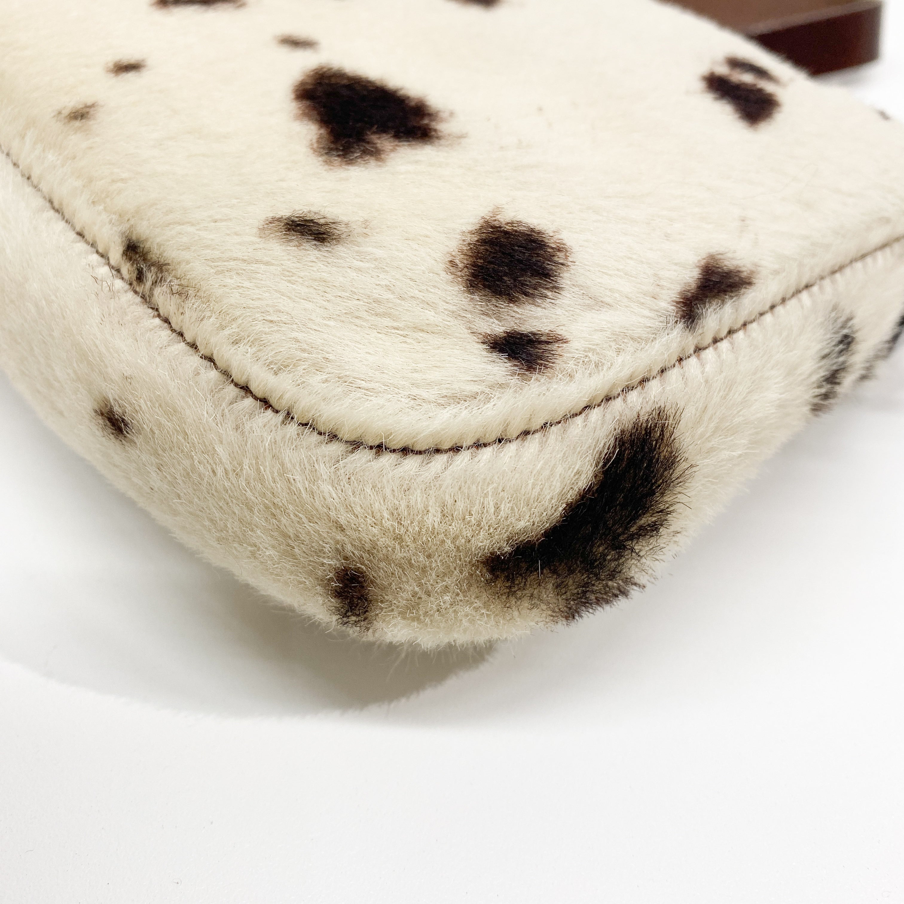 Baguette Brown Cow Print Pony Hair Shoulder Bag