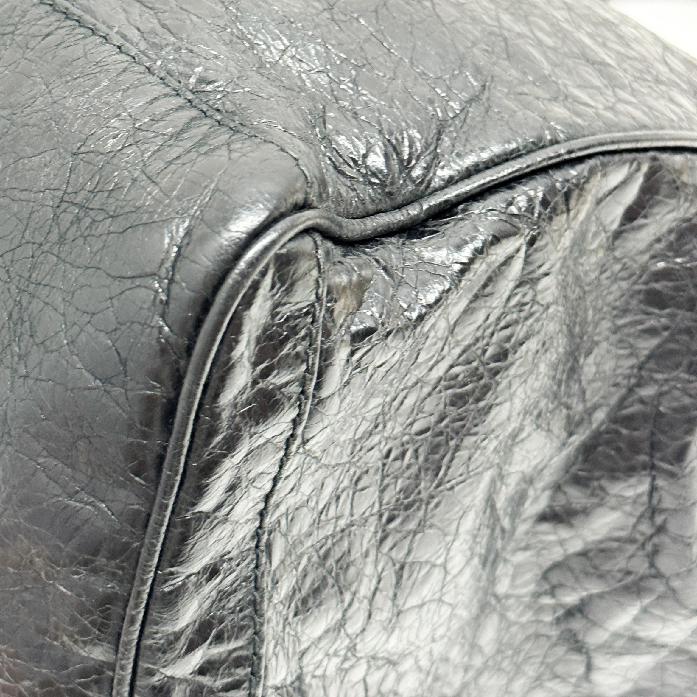 Black Leather City Tote