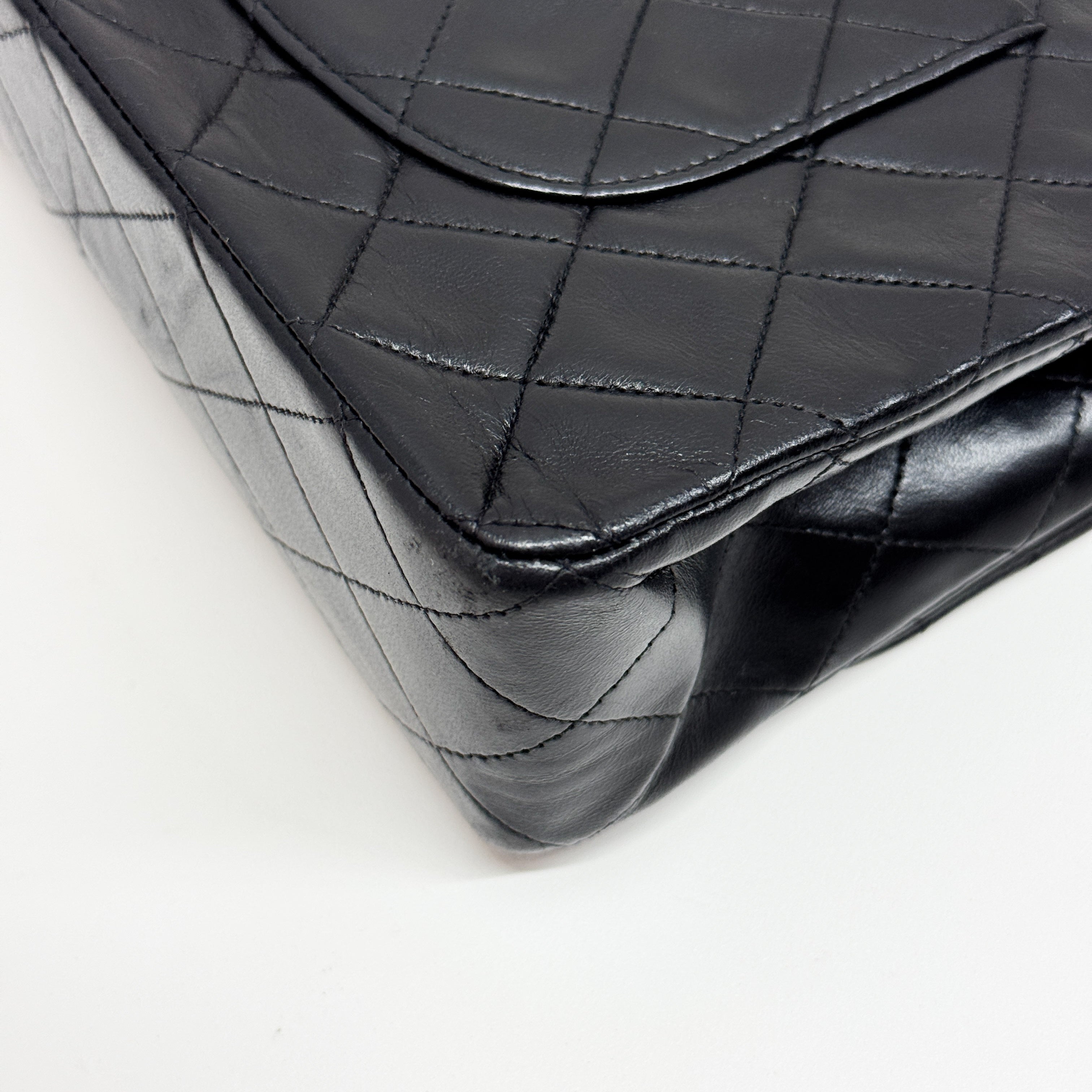 Classic Flap Black Lambskin Leather Shoulder Bag