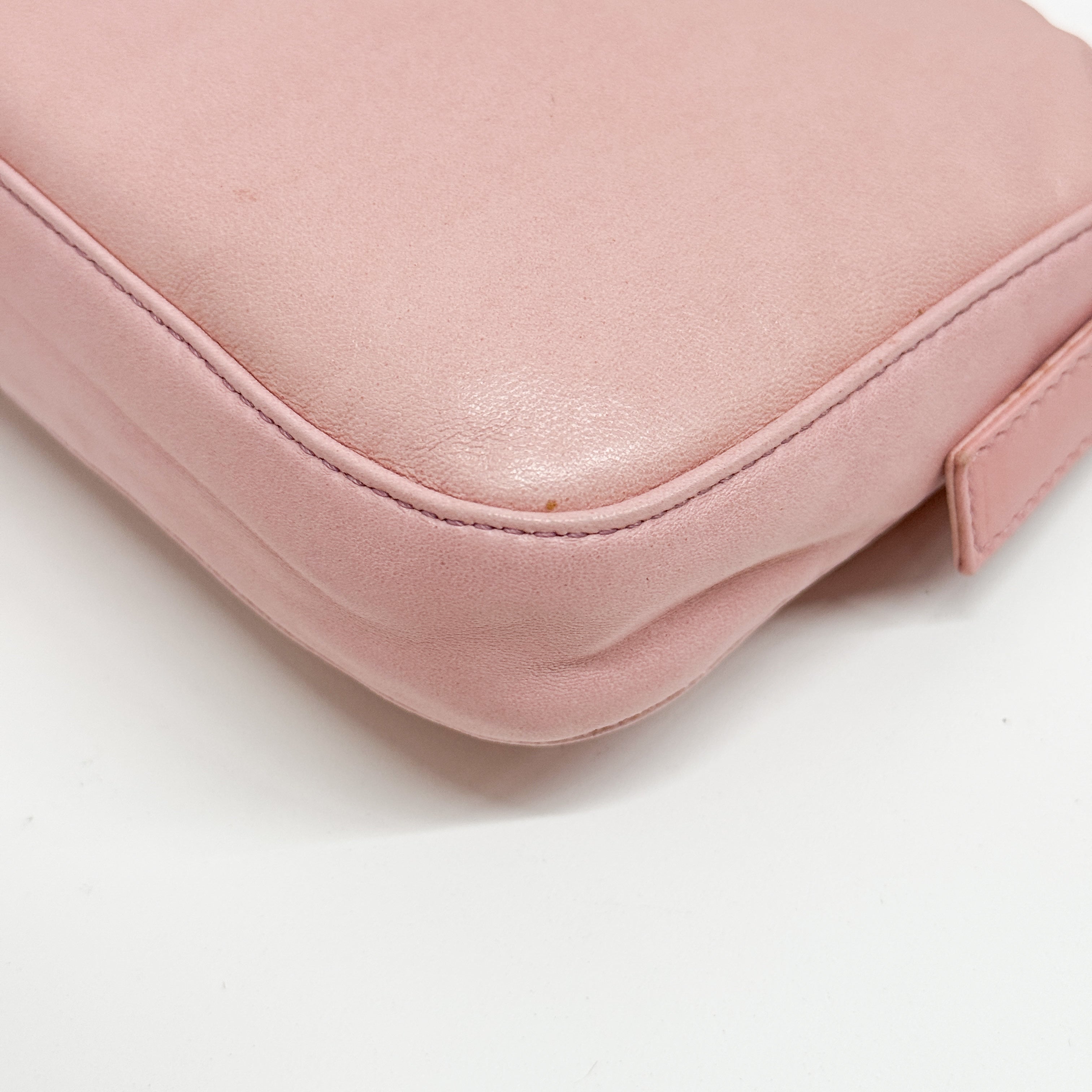 Baguette Pink Leather Shoulder Bag