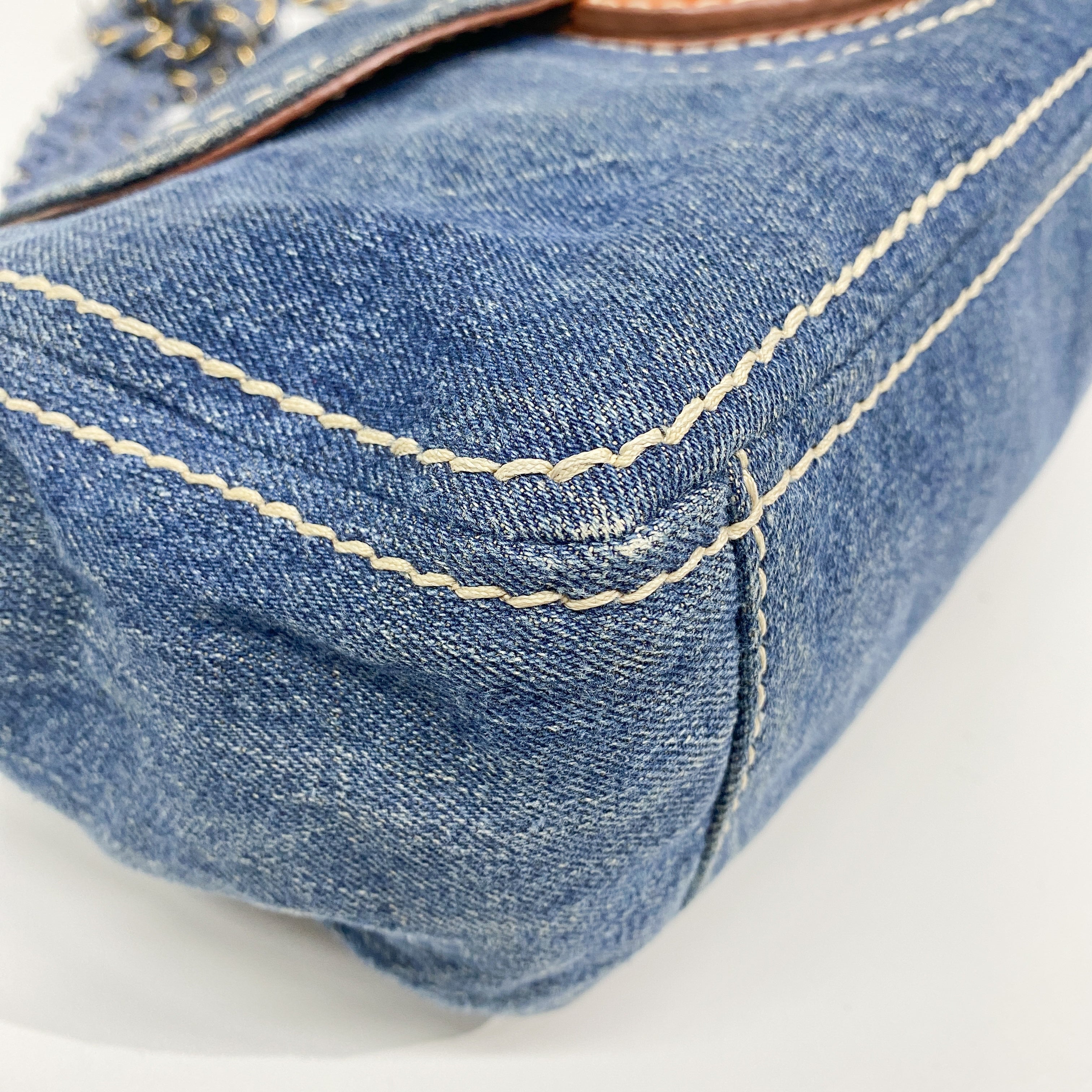 Vintage Blue Denim Shoulder Bag