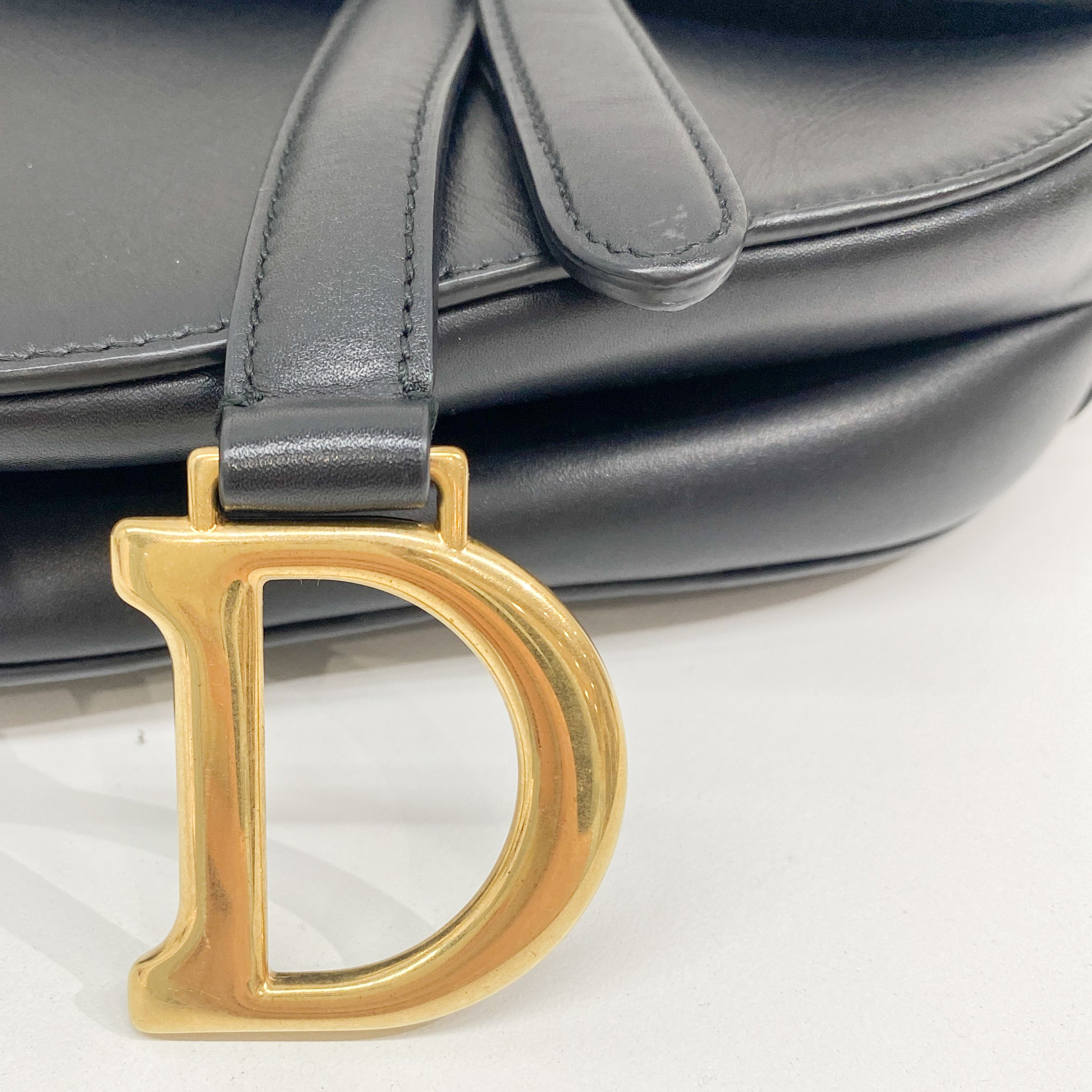 Black Leather Saddle Bag