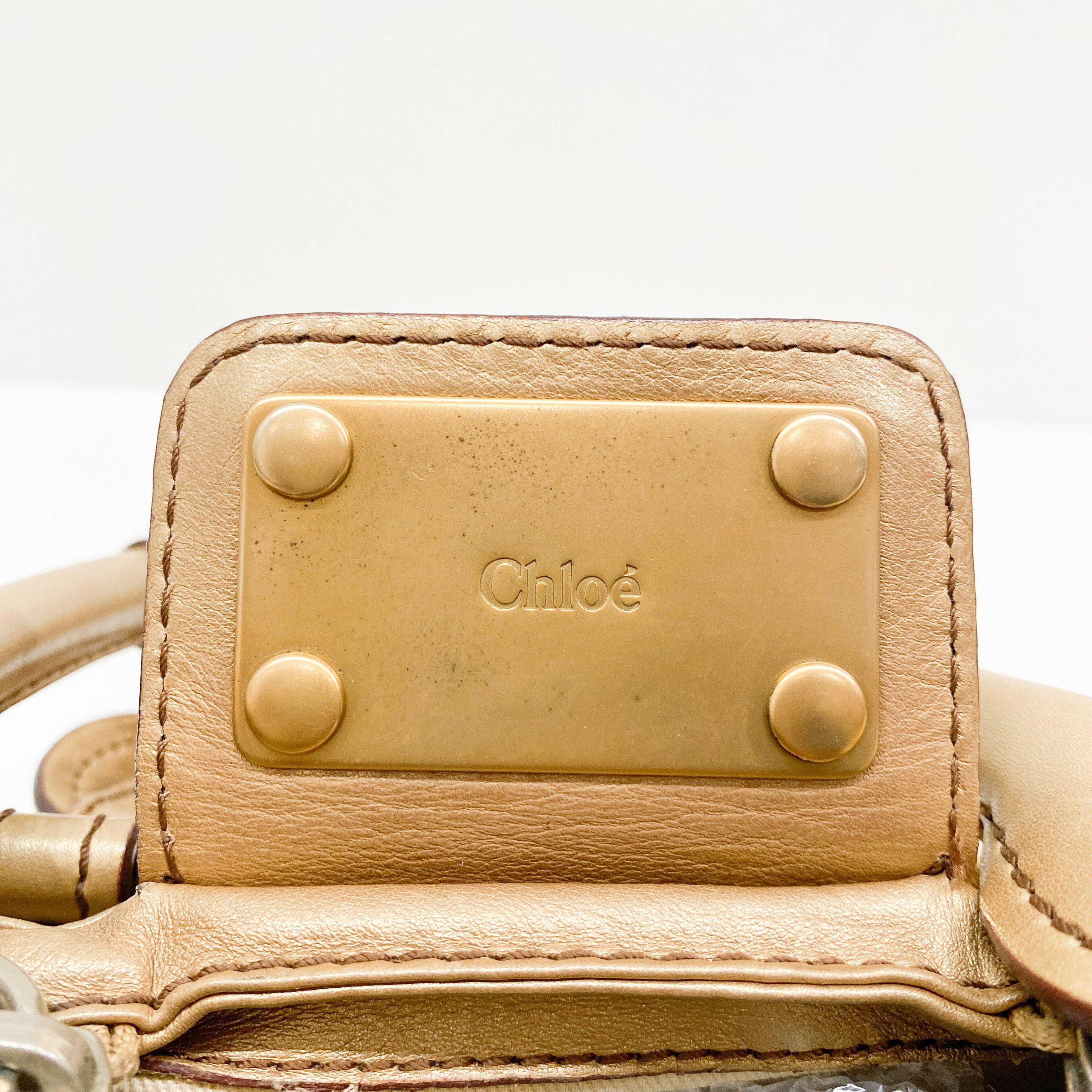 Paddington Mini Gold Leather Shoulder Bag
