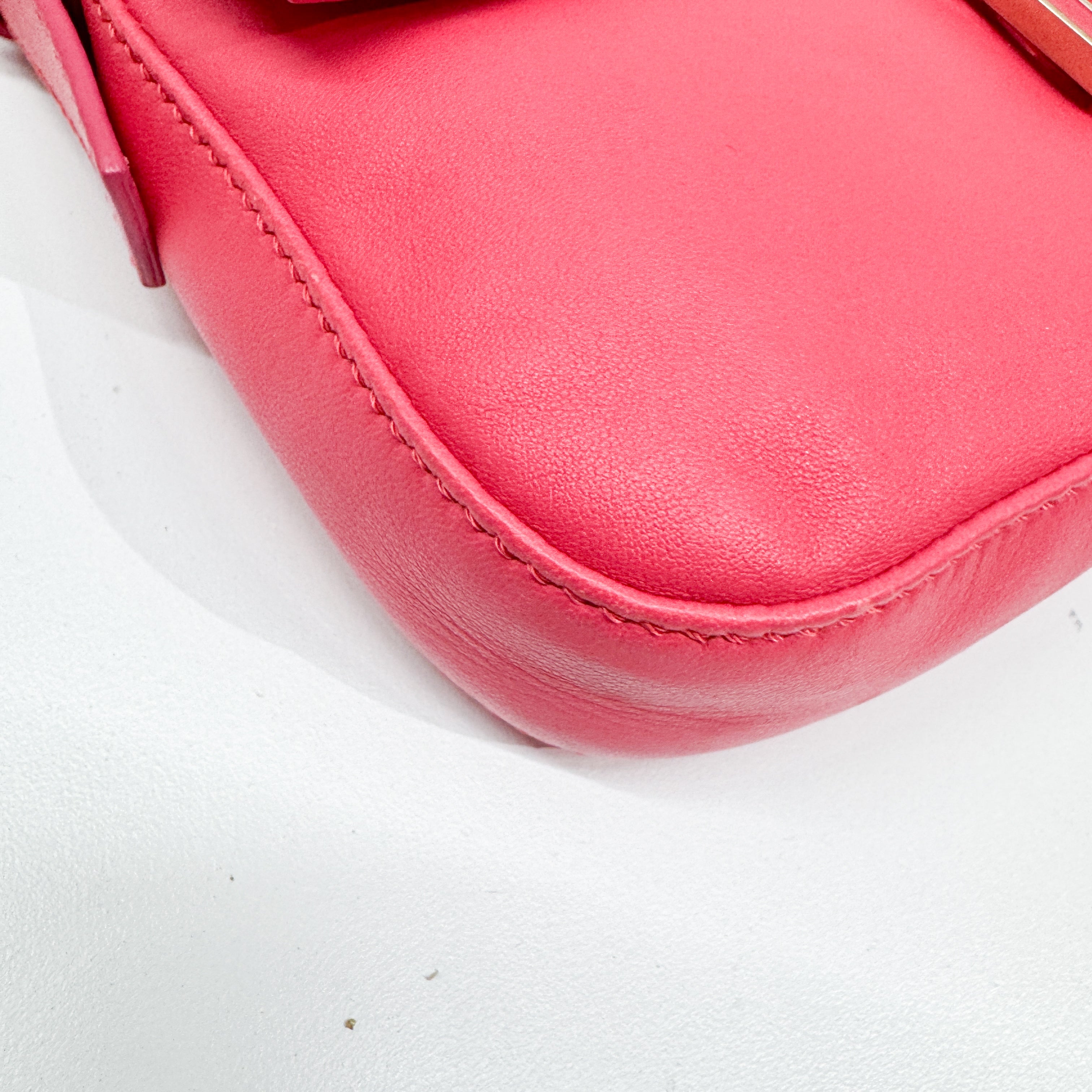 Baguette Pink Leather Shoulder Bag