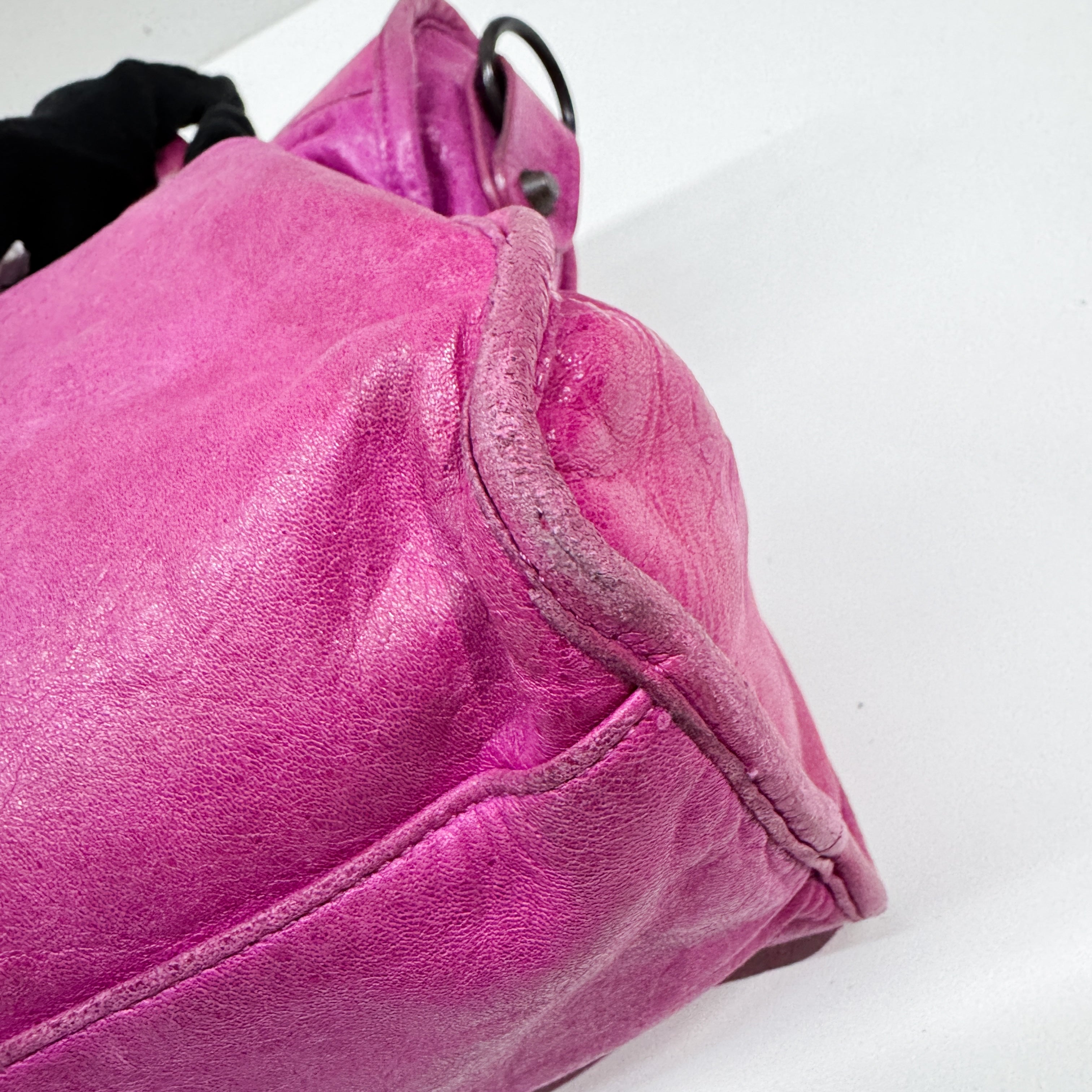 The City Pink Calfskin Leather Two Way Bag