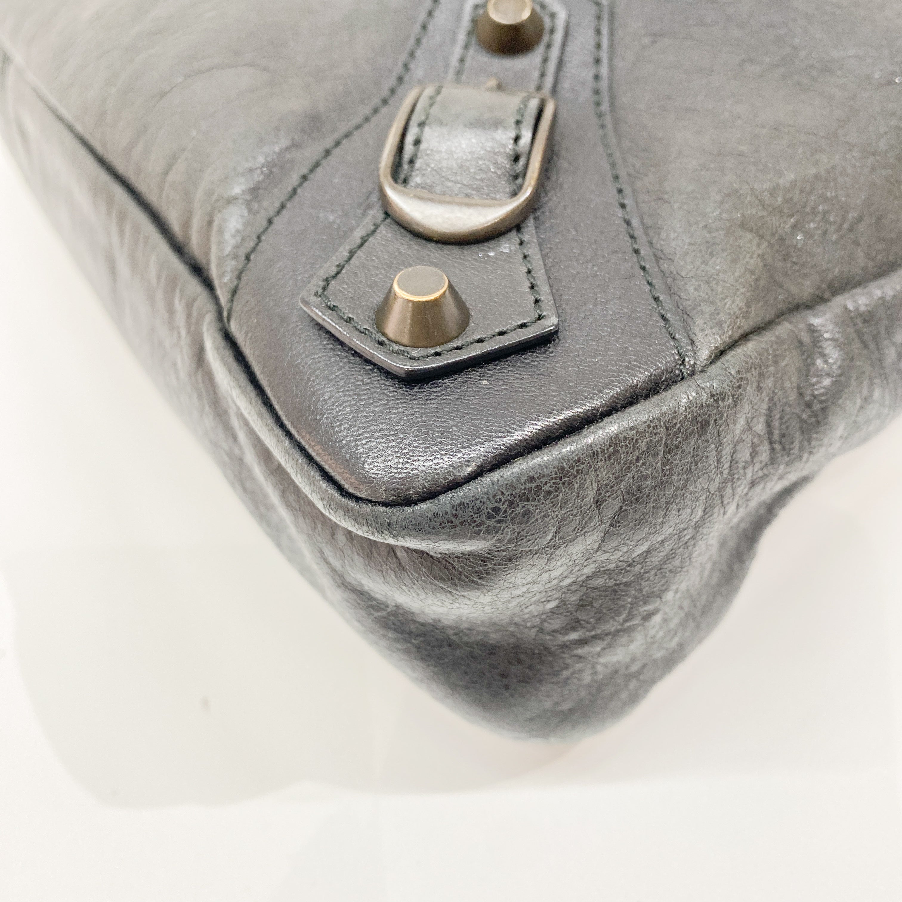 The Town Black Leather Hand Bag
