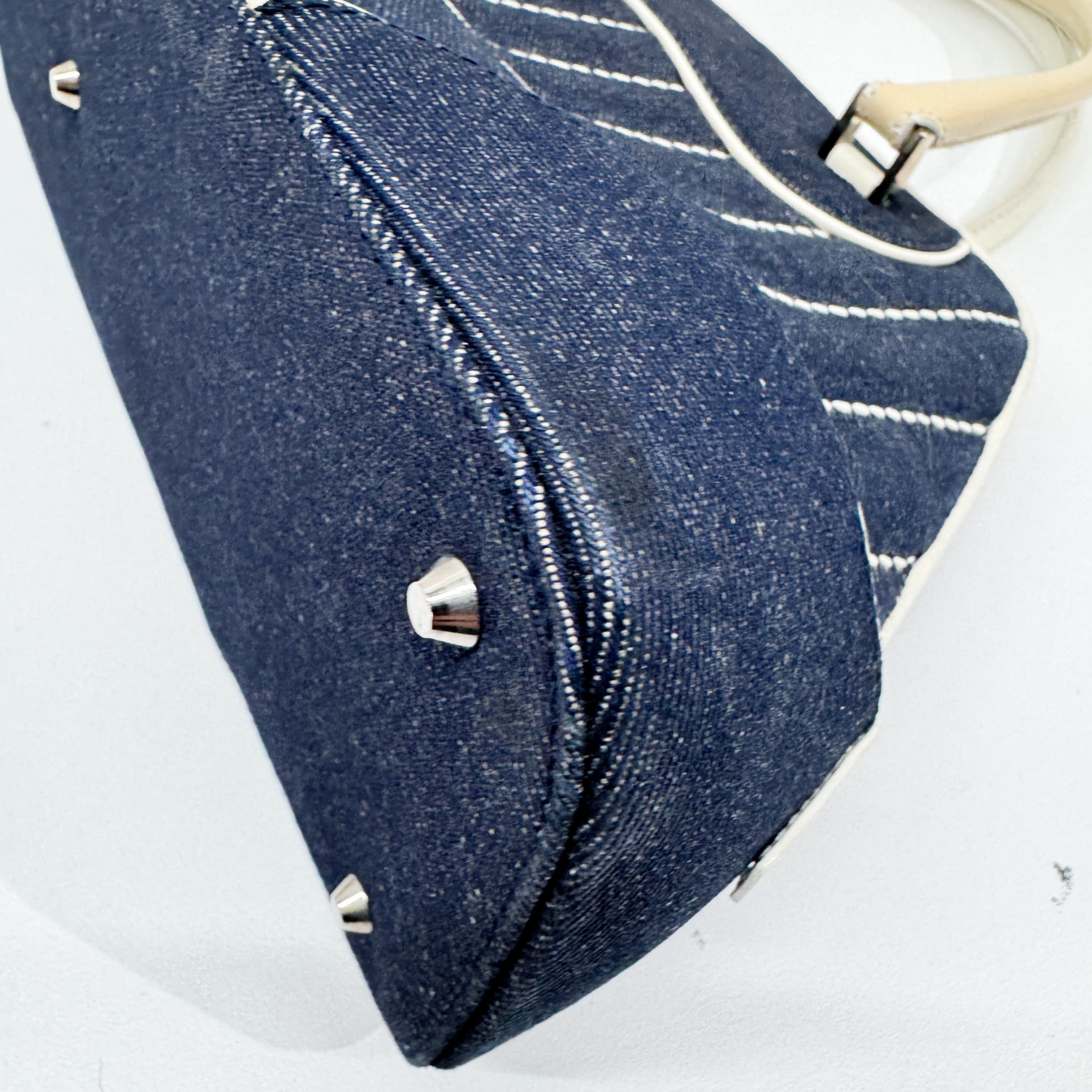 CHRISTIAN DIOR DENIM MONTAIGNE CADILLAC 1947 HANDLE BAG