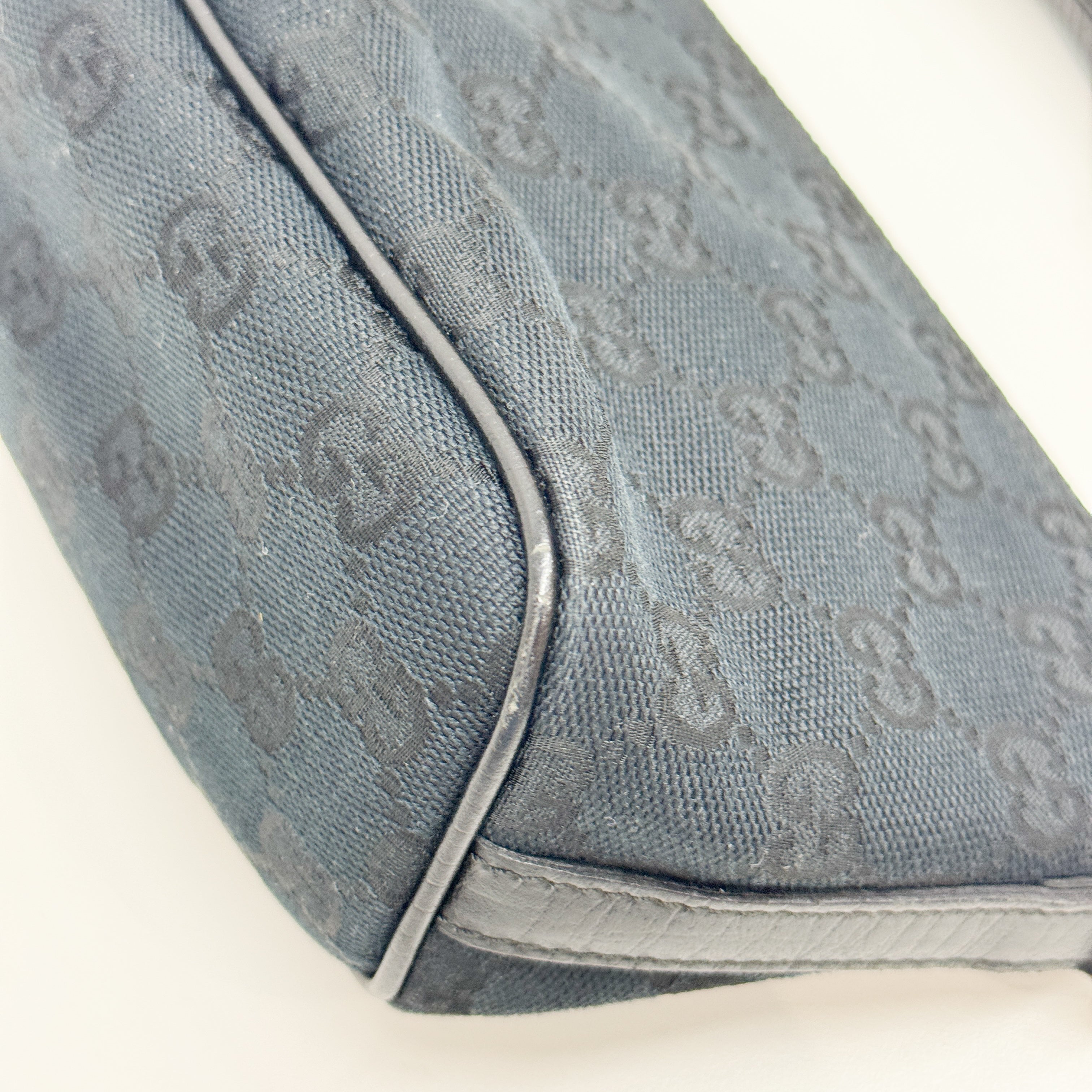 GG Black Canvas Boat Shoulder Bag