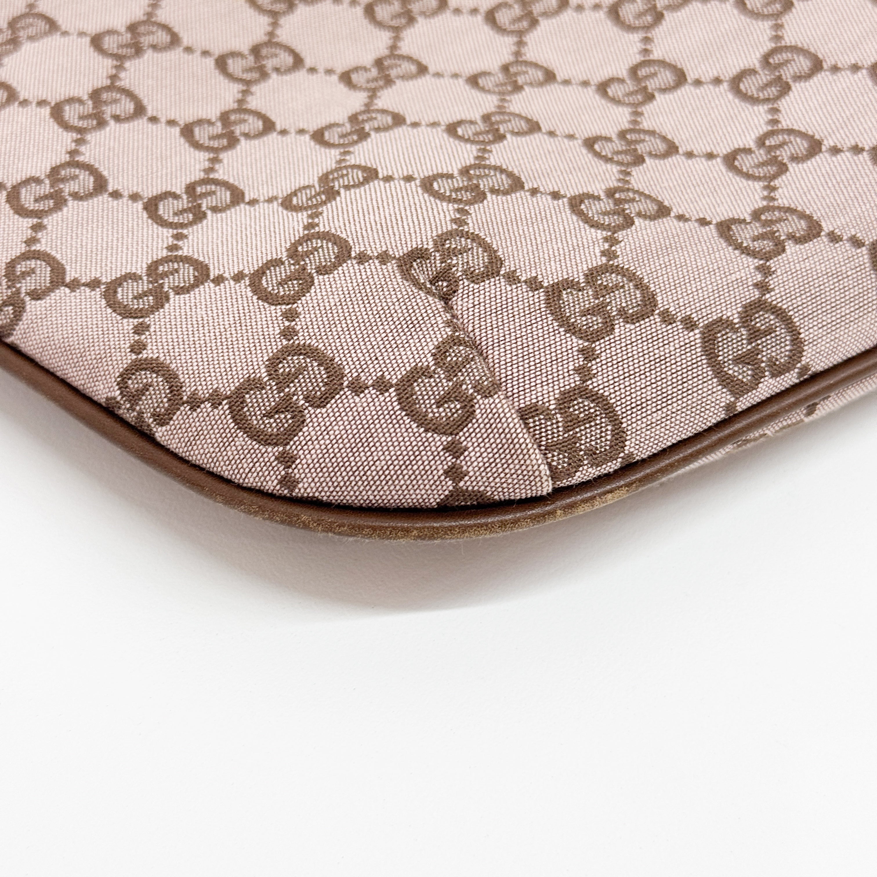 GG Brown Canvas Shoulder Bag