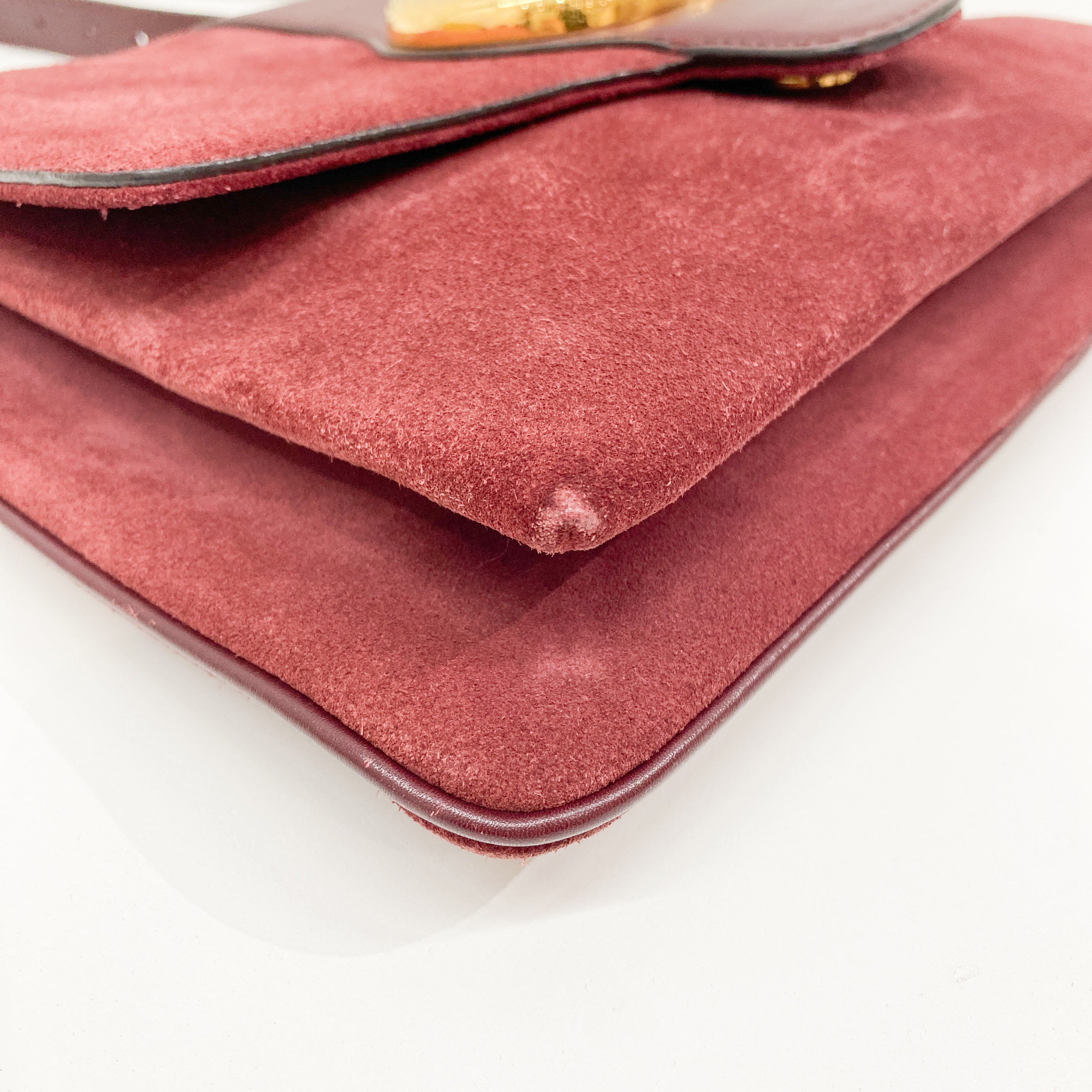 GG Marmont Red Suede Shoulder Bag