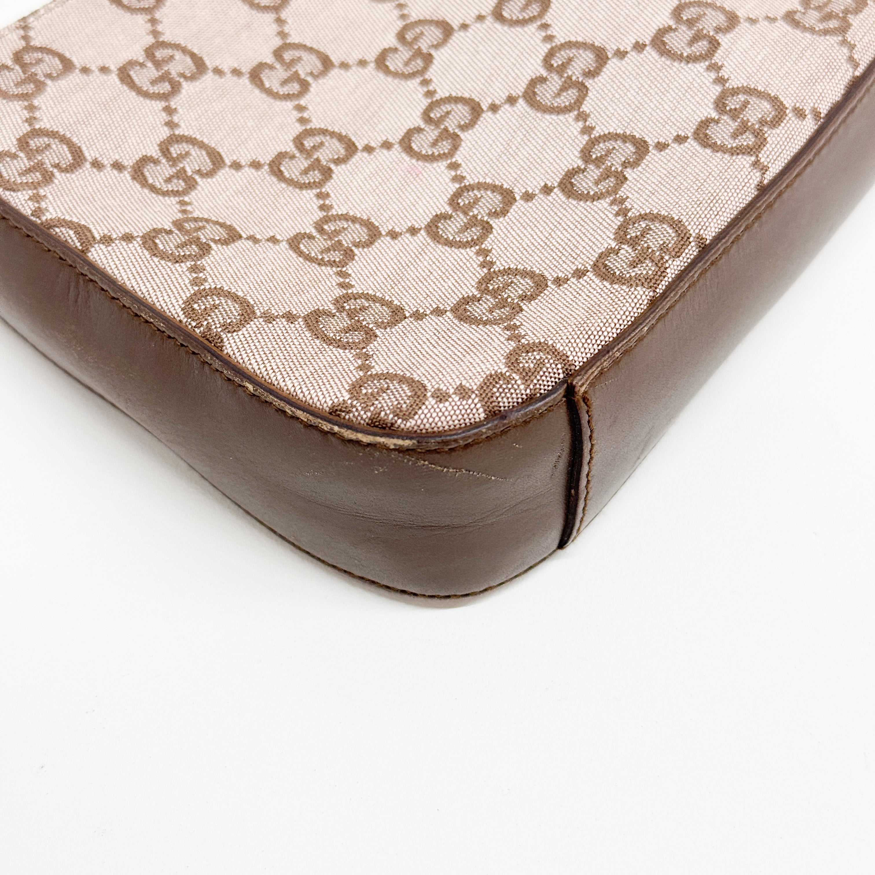 GG Canvas Leather Caramel Handle Shoulder Bag