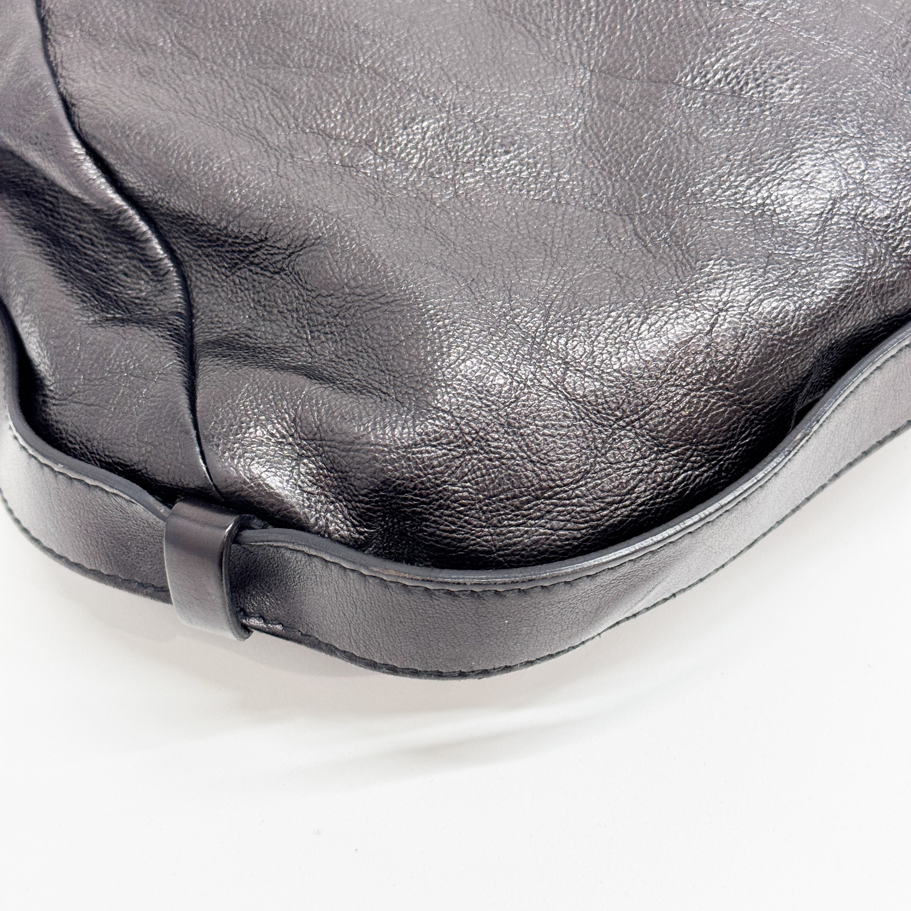 Mombasa Black Leather Shoulder Bag