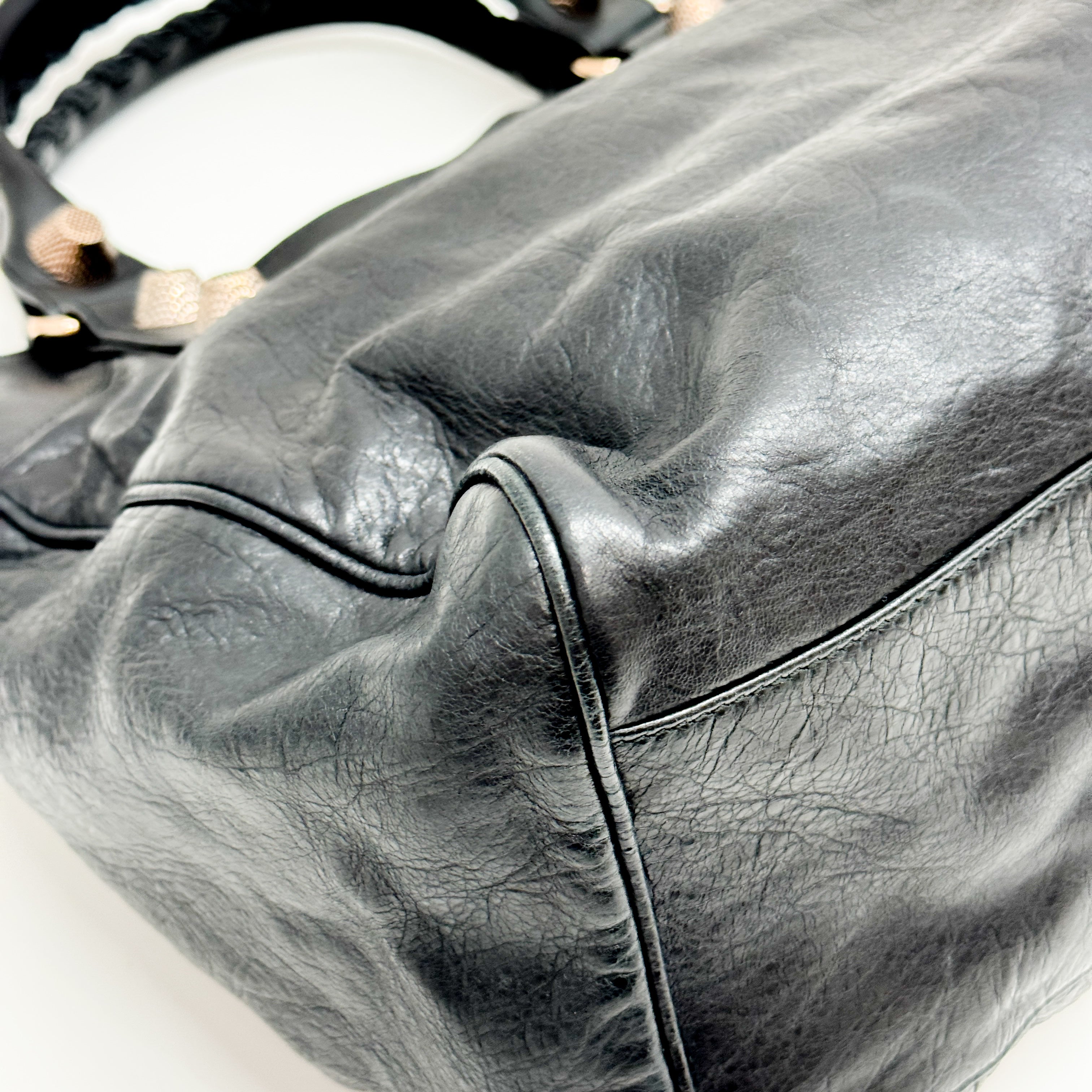 The Velo Black Calfskin Leather Two Way Bag