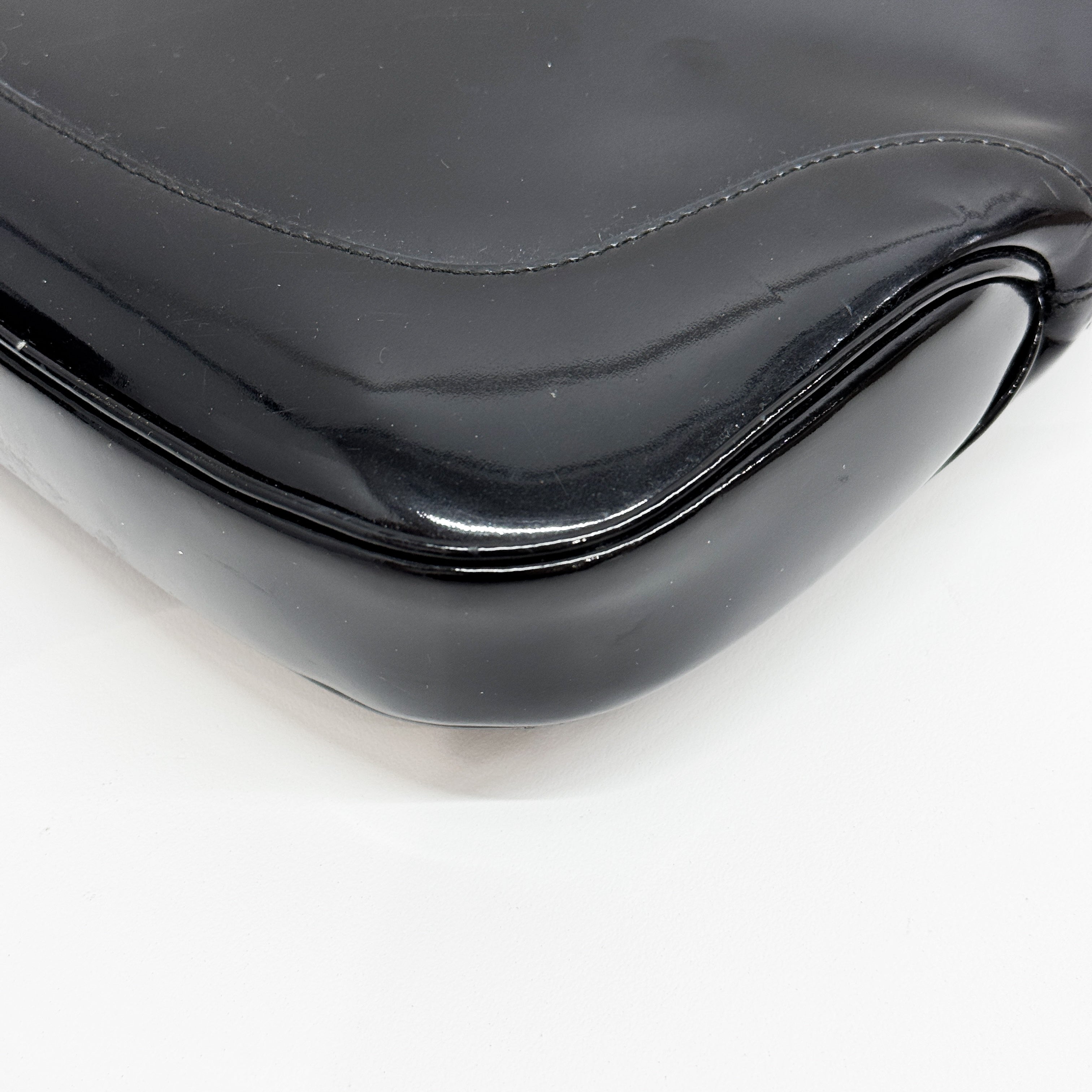 Jackie Black Patent Leather Shoulder Bag