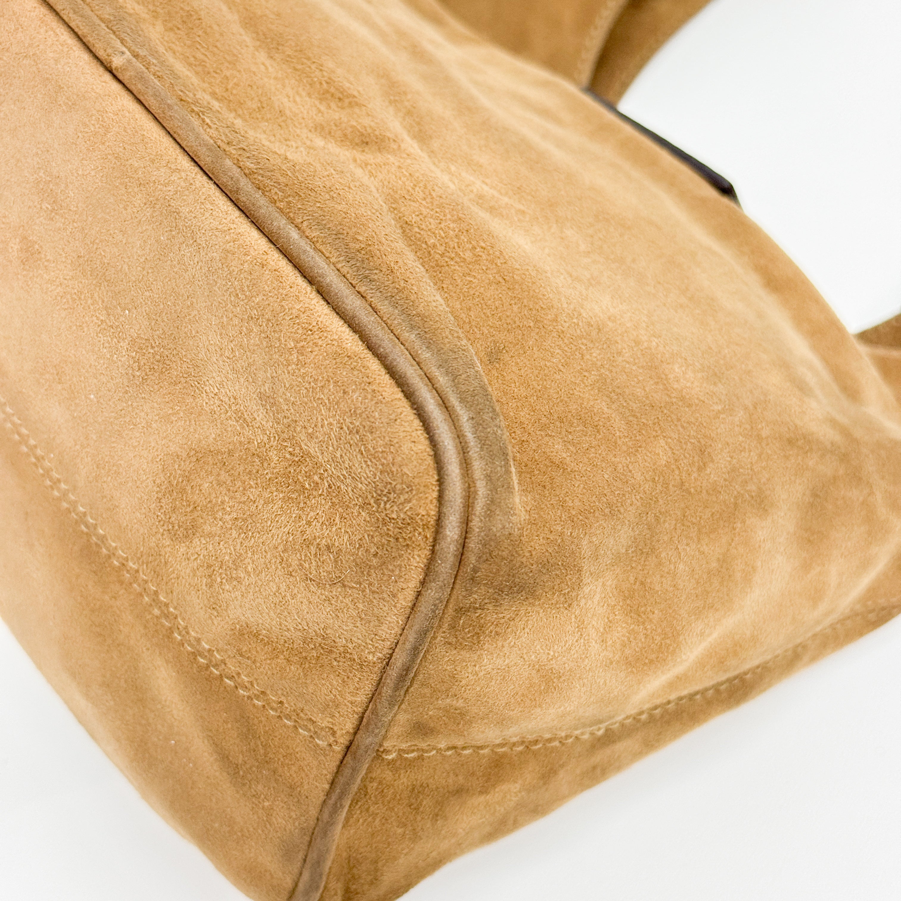 Vintage Brown Suede Shoulder Bag