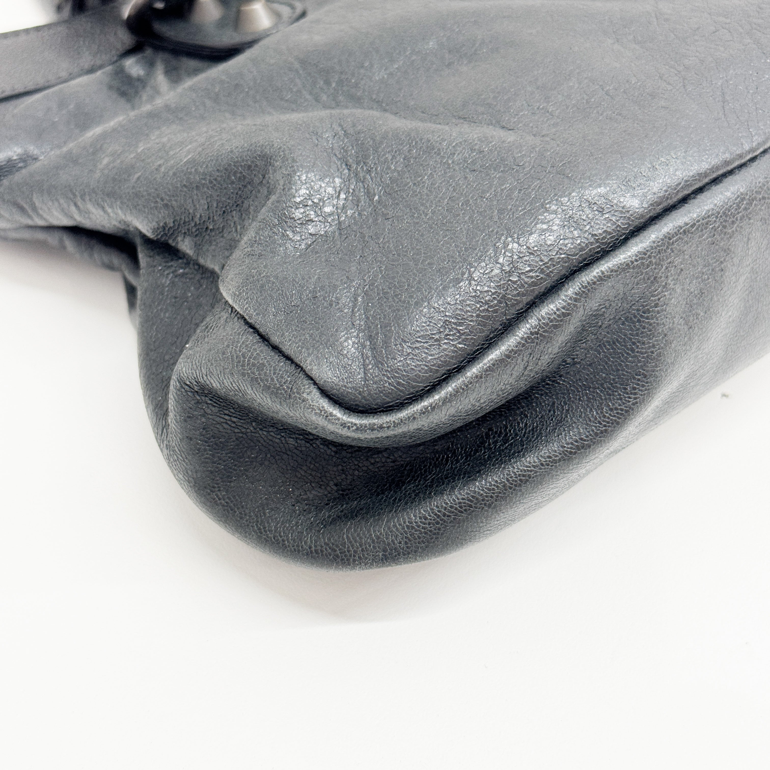 The First Black Calfskin Leather Two Way Bag
