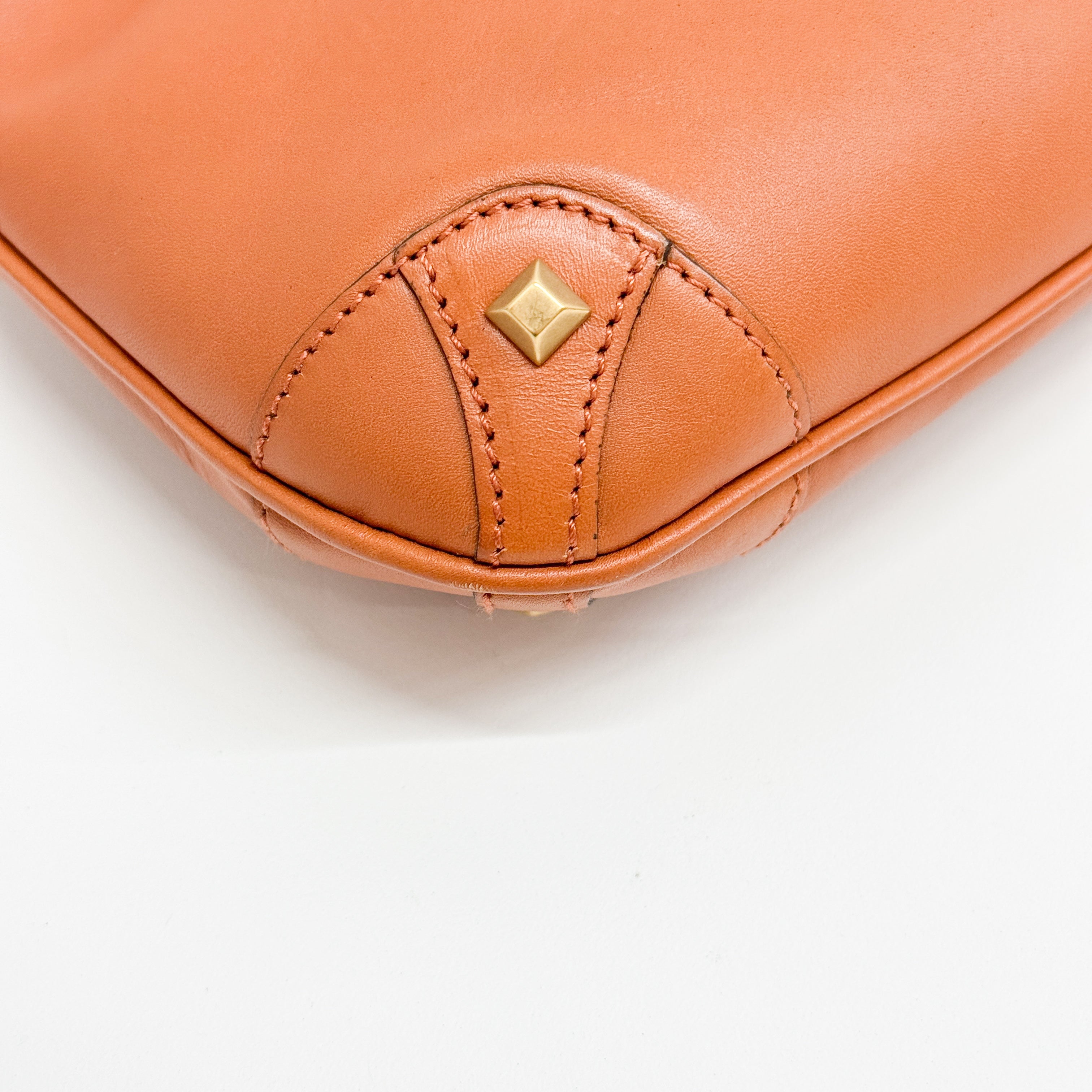 Mini Jackie Orange Leather Shoulder Bag