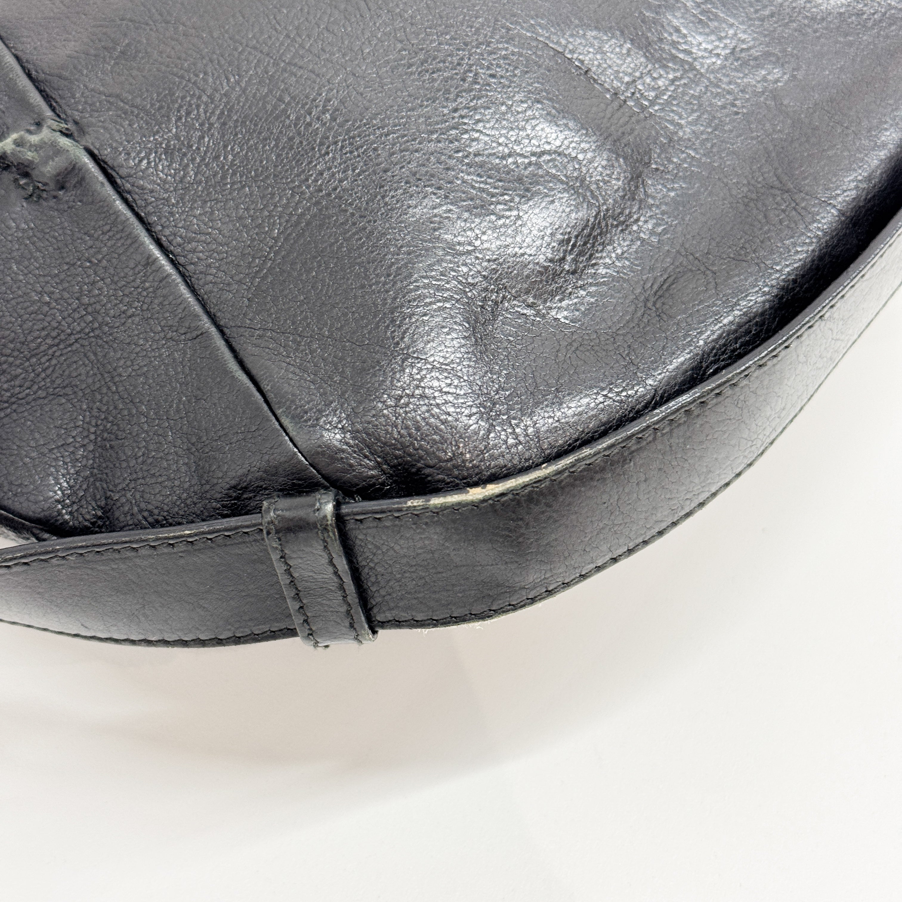 Mombasa Black Leather Shoulder Bag