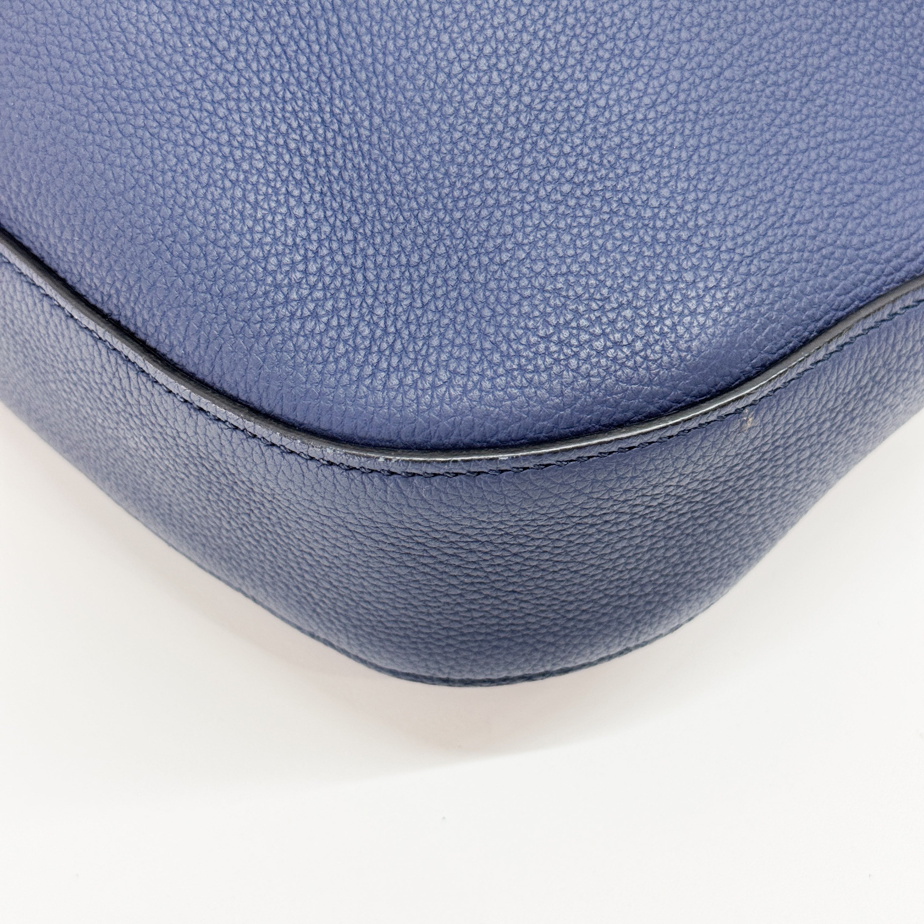 Jackie Blue Leather Shoulder Bag