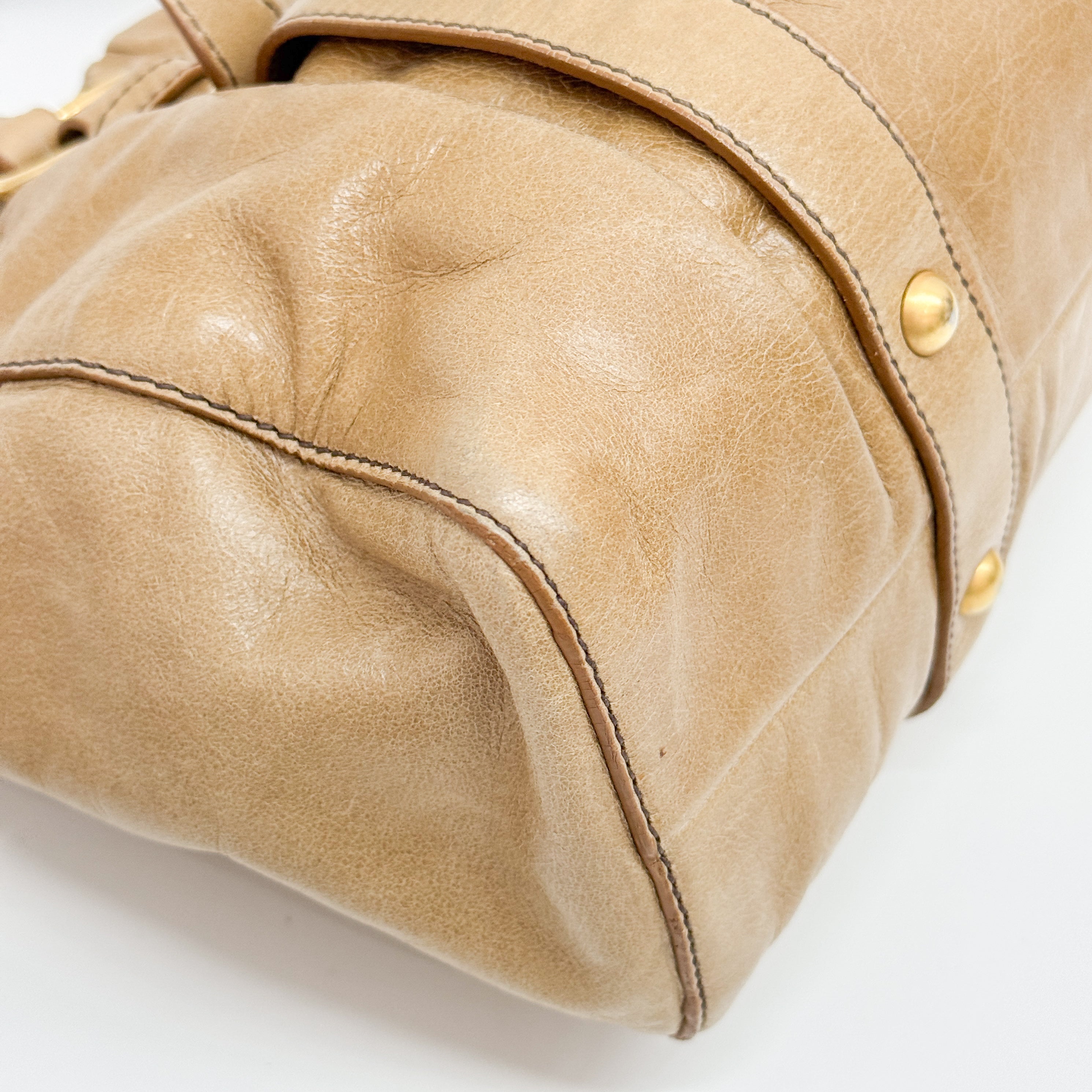 Vitello Brown Calfskin Leather Two Way Bag