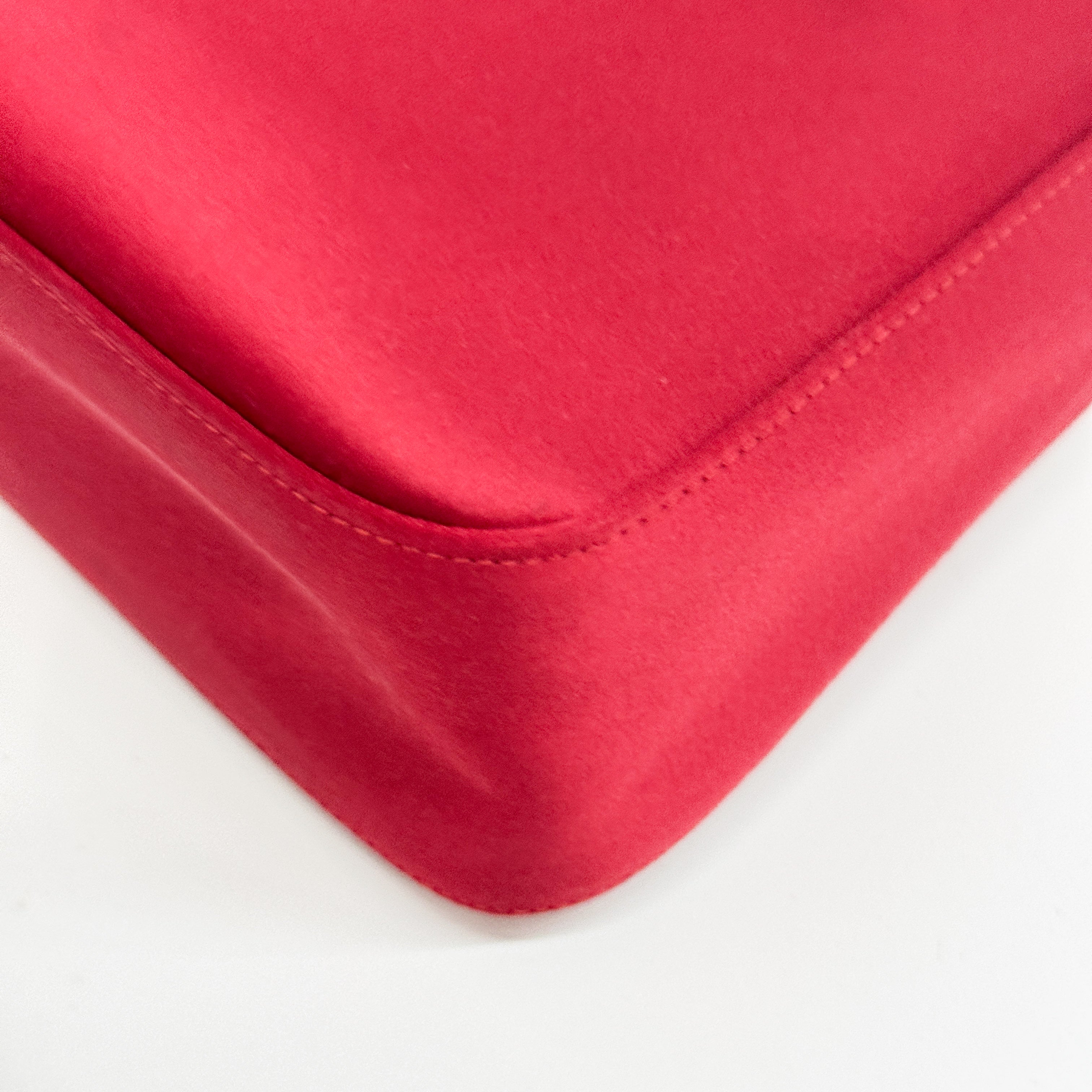 Vintage Red Triangle Satin Shoulder Bag