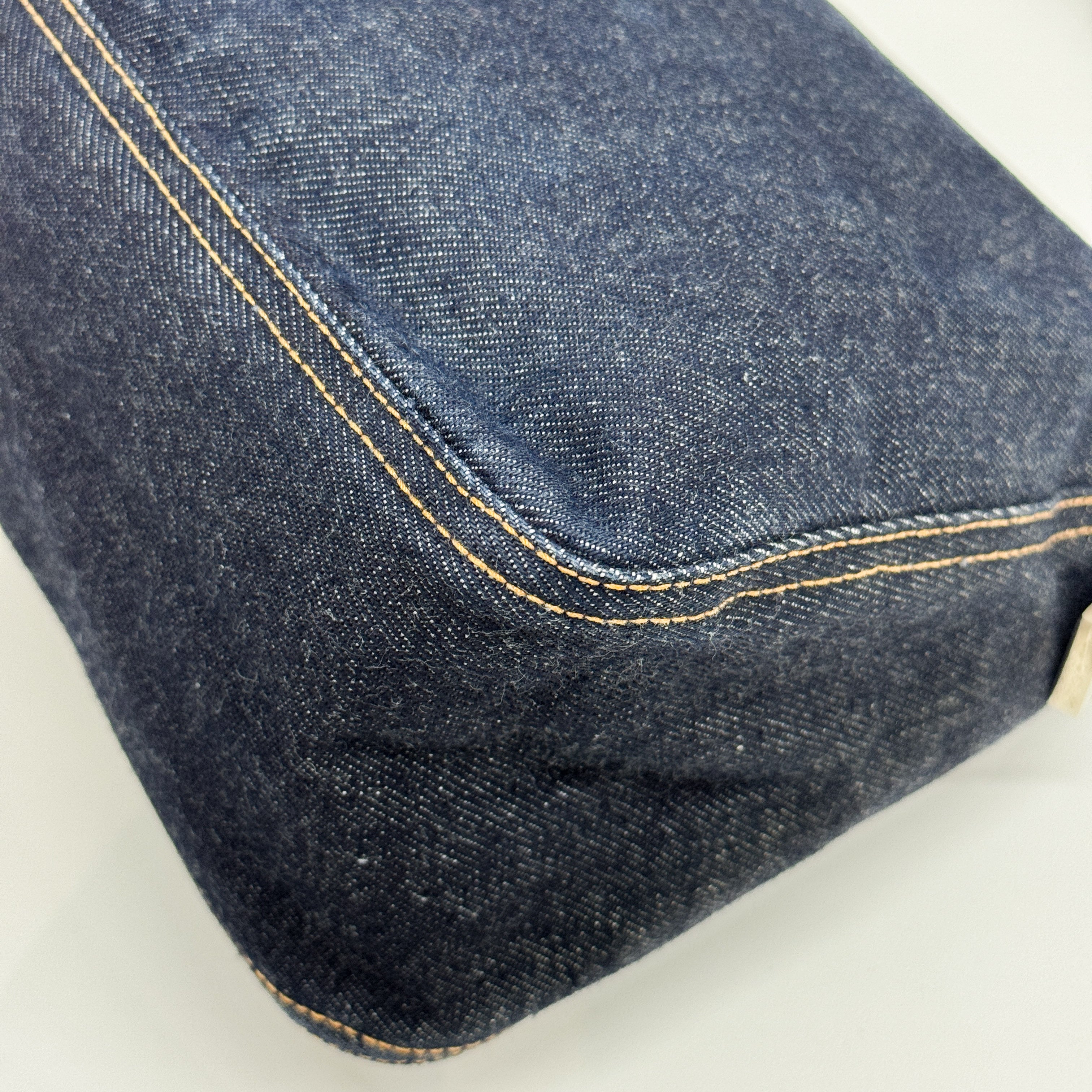 Mamma Baguette Blue Denim Shoulder Bag