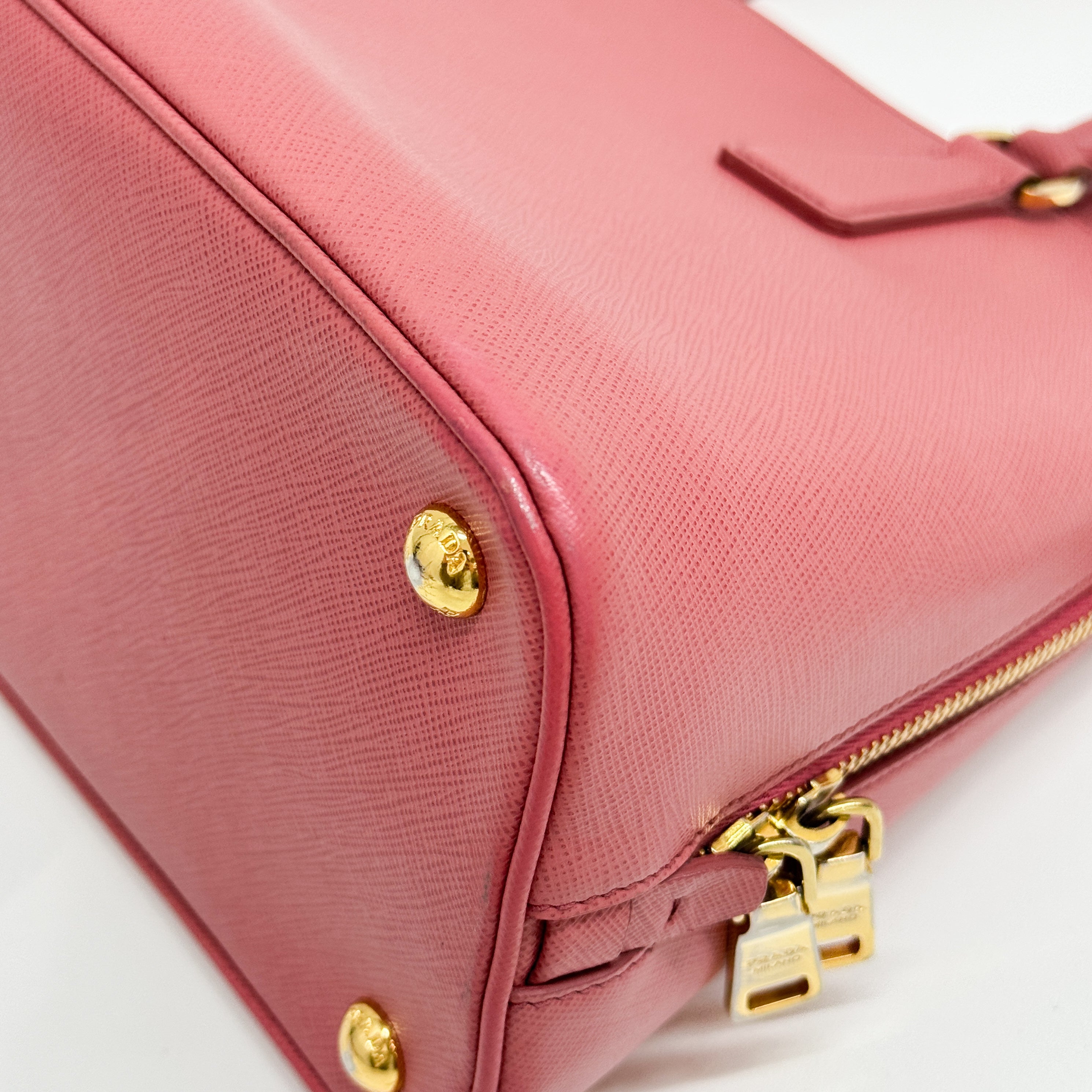 Saffiano Lux Pink Leather Two Way Bag